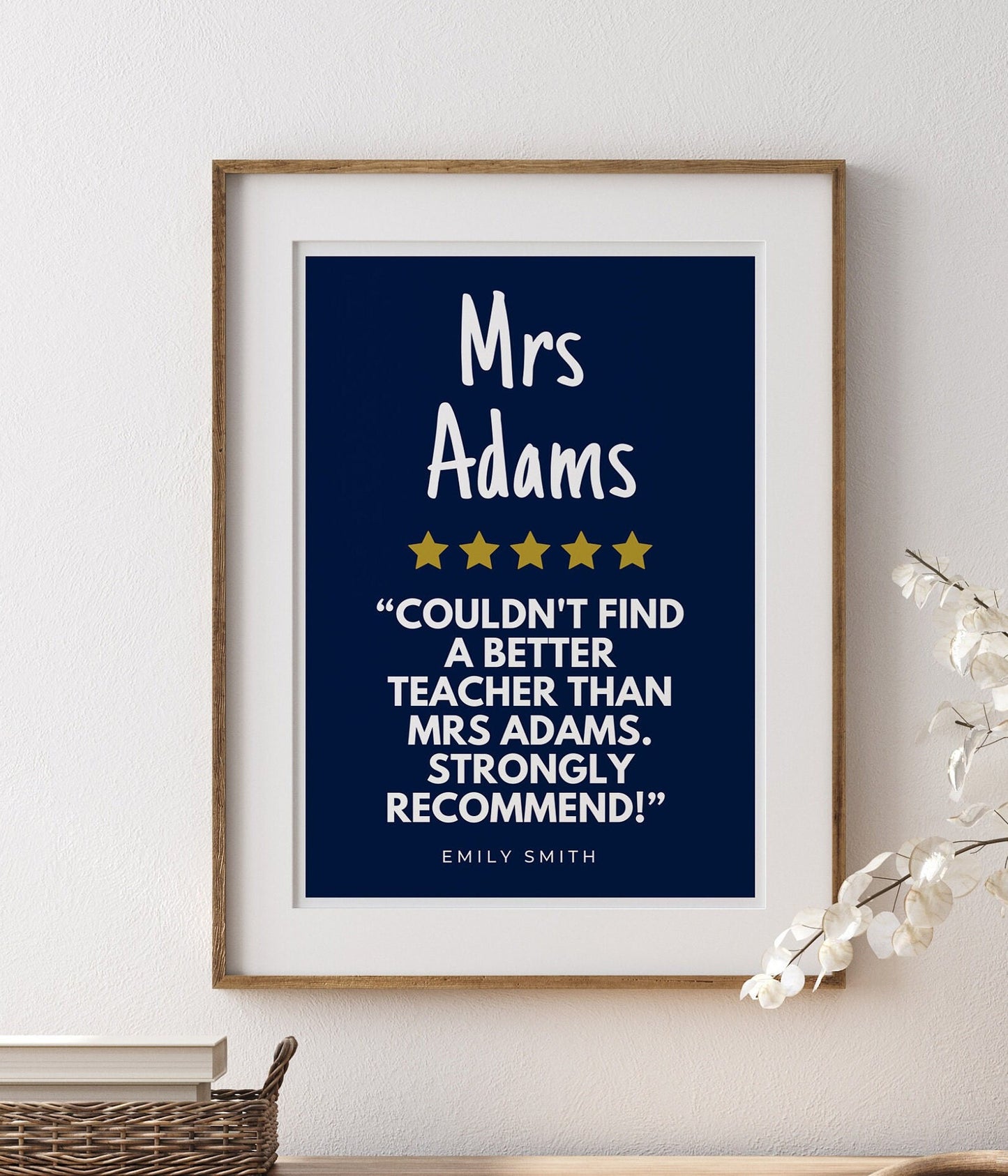 Personalized Teacher Thank You Print: Custom Class Gift