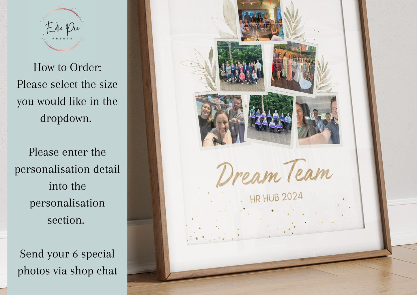 Custom Work Team Photo Collage Print: Colleague Retirement, Promotion, Leaving Gift
