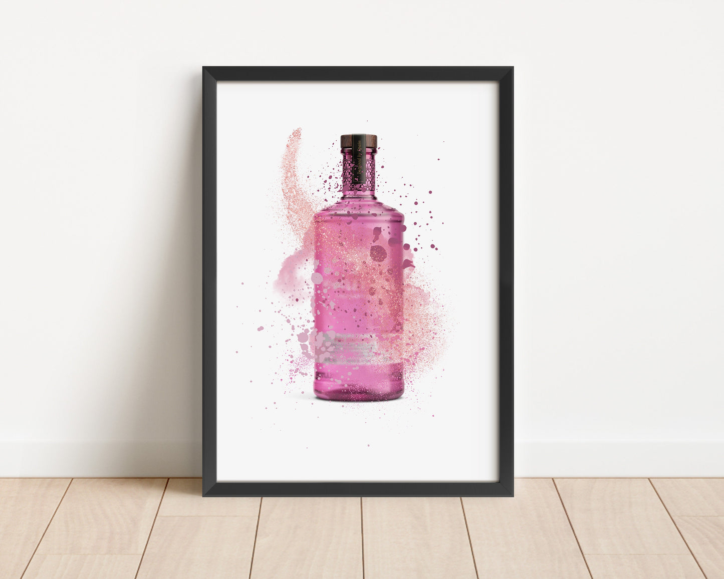 Rainbow Gin Bottle Watercolor Print: Home Bar Art
