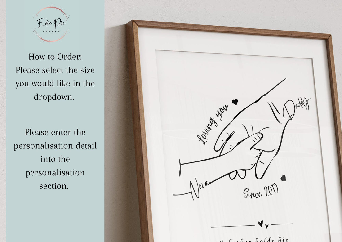 Personalised Father's Day Handprint Art Print: Gift from Child