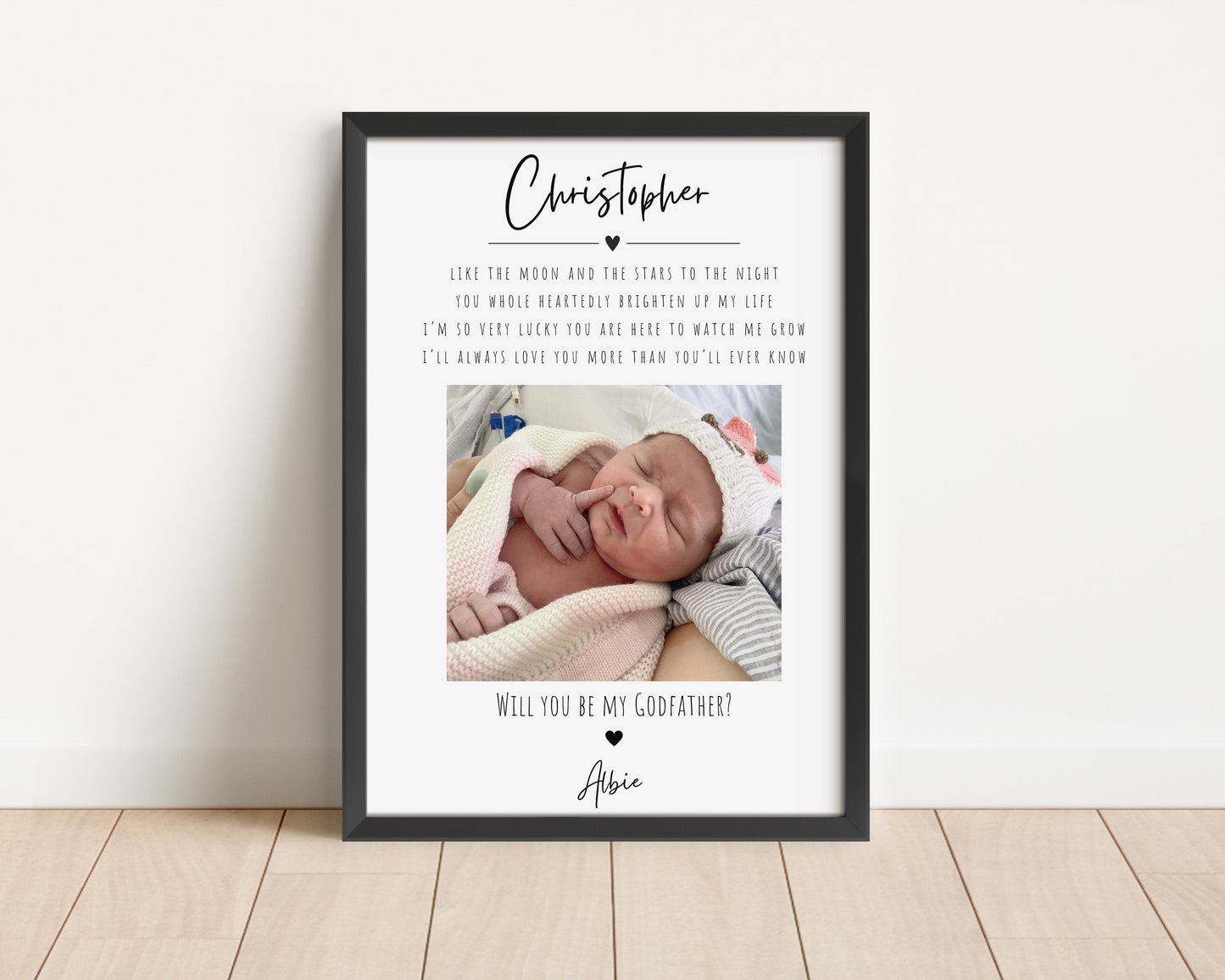 Personalized Godfather Photo Gift: Custom Godfather Proposal Print