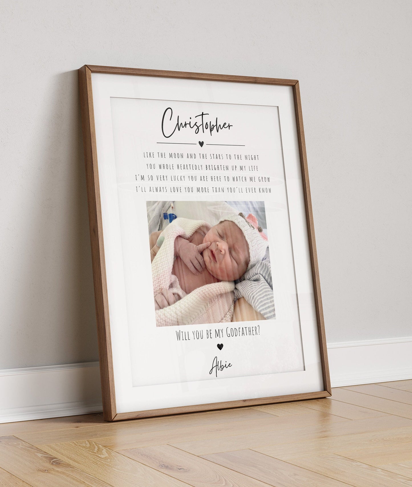 Personalized Godfather Photo Gift: Custom Godfather Proposal Print