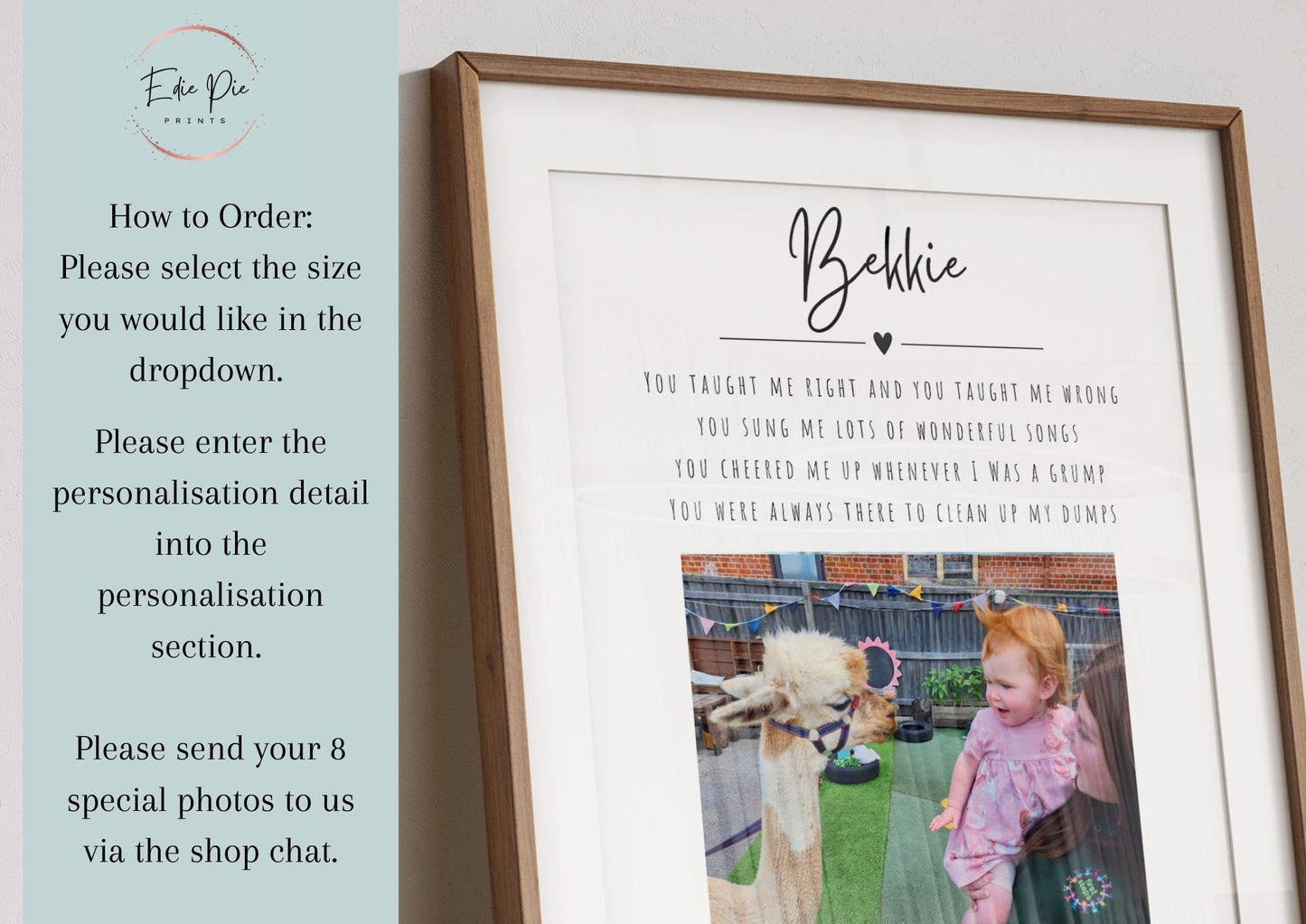 Custom Nursery Thank You Gift, Key Worker Gift, Nursery Teacher Poster, Year End Teacher Gift, Personalised Gift Print, Photo Nursery Frame