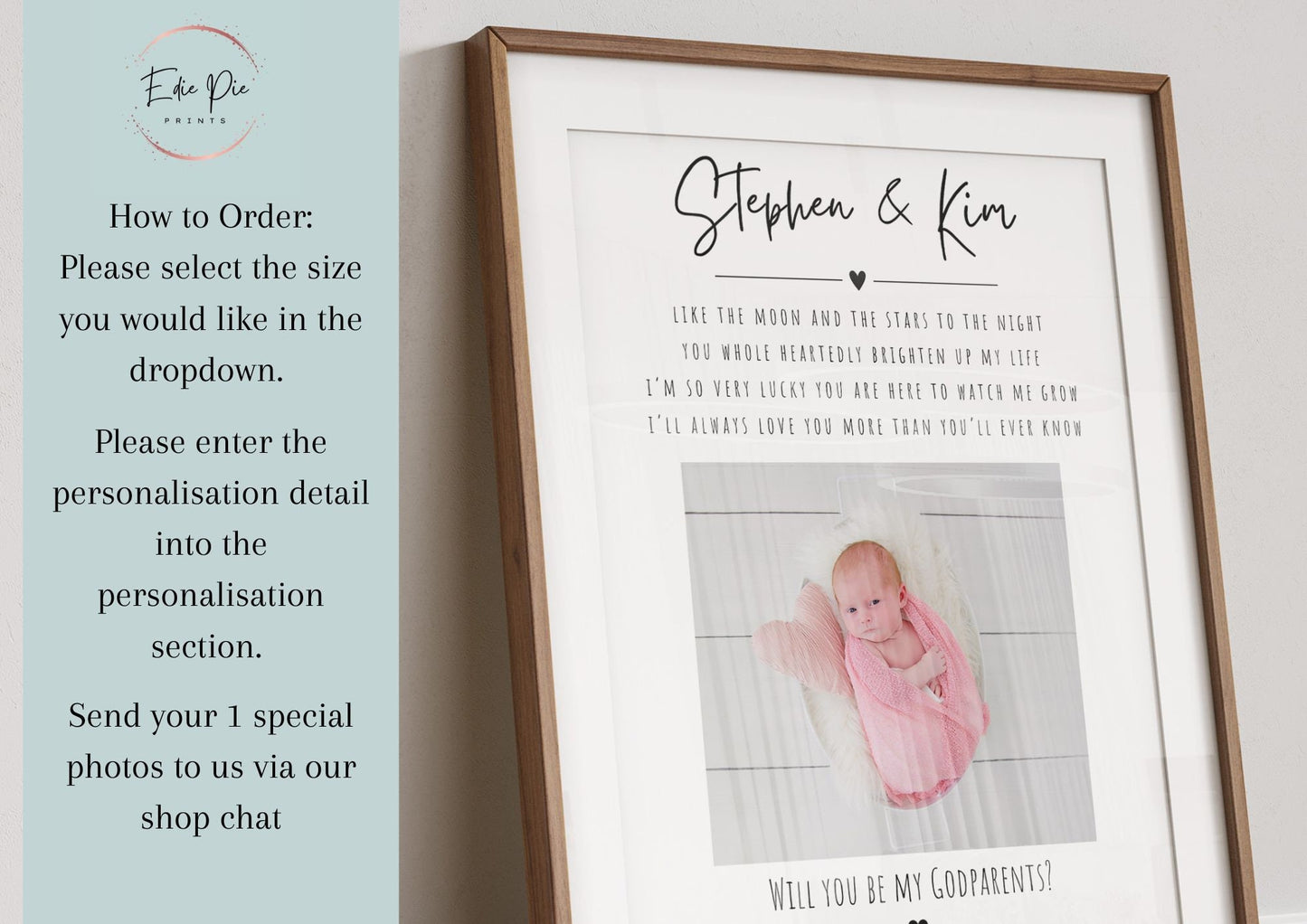 Custom Godparents Photo Proposal Print - Godmother, Godfather Gift
