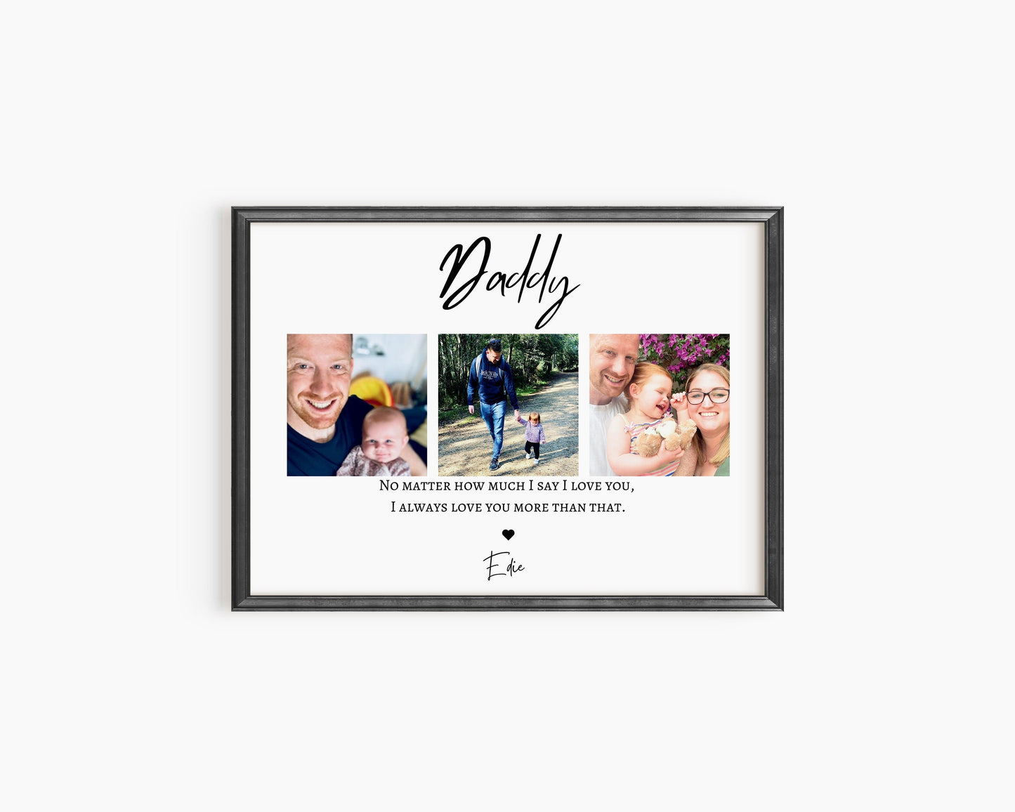 Personalised Daddy Christmas Gift, Custom Framed Dad Print, Birthday Gift for Papa, Family Wall Art, Daddy Daughter Gift, Gift for Him