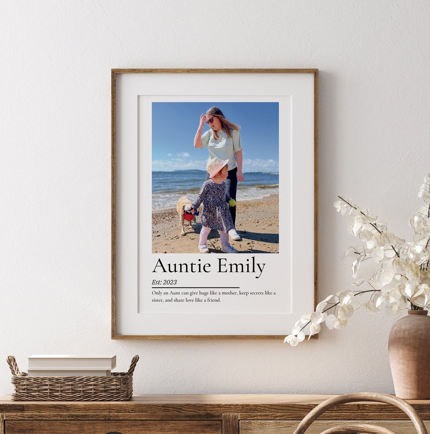 Personalised Auntie Gift Print, Photo Gift from Nephew Niece, Aunty Birthday Gift, Mothers Day Gift, Sister Birthday Gift from Child for Her