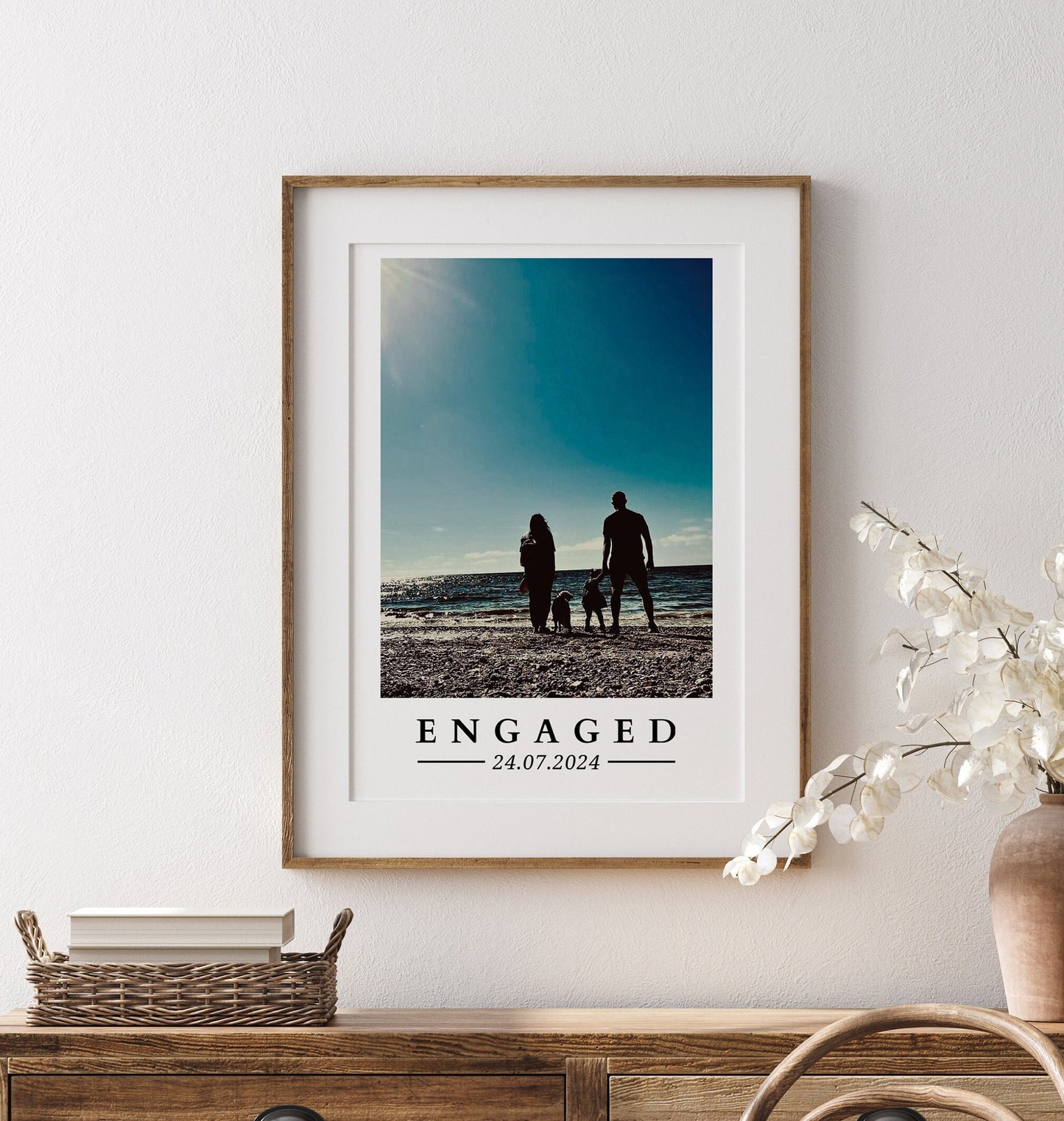 Custom Engagement Photo Print: Personalised Couple Gift