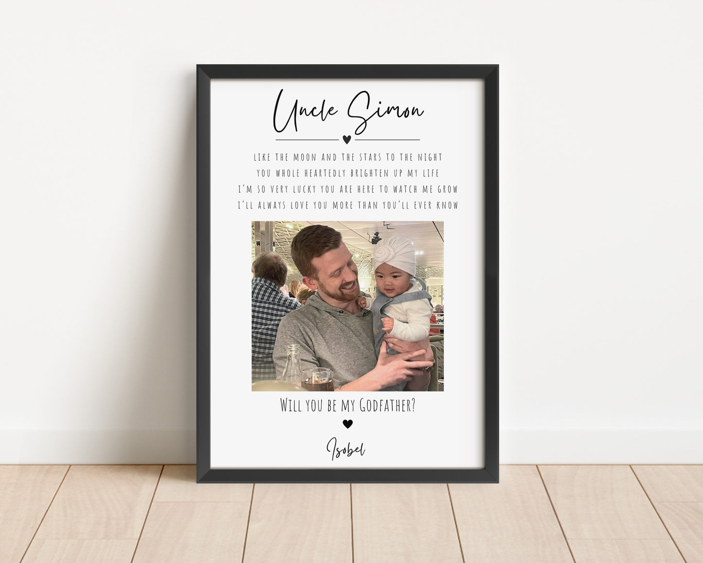 Personalized Godfather Photo Gift: Custom Godfather Proposal Print