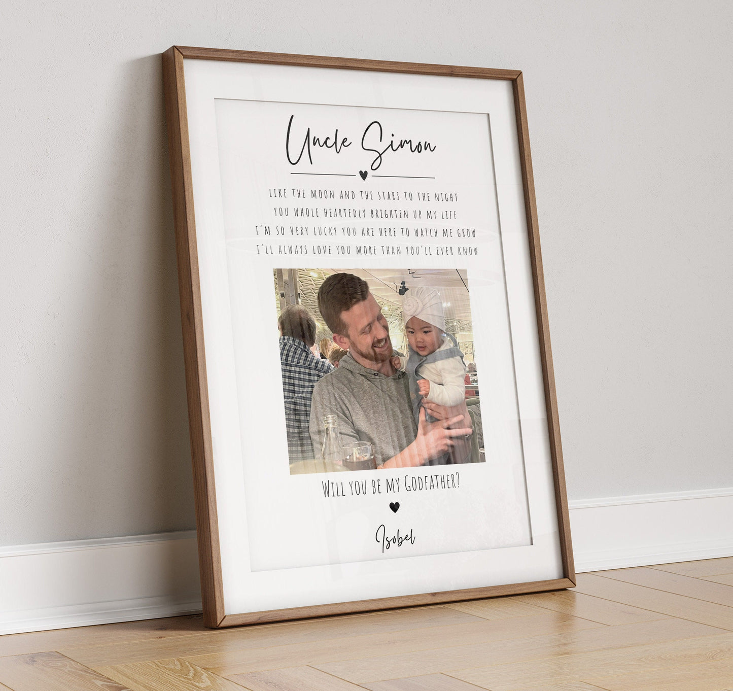 Personalized Godfather Photo Gift: Custom Godfather Proposal Print