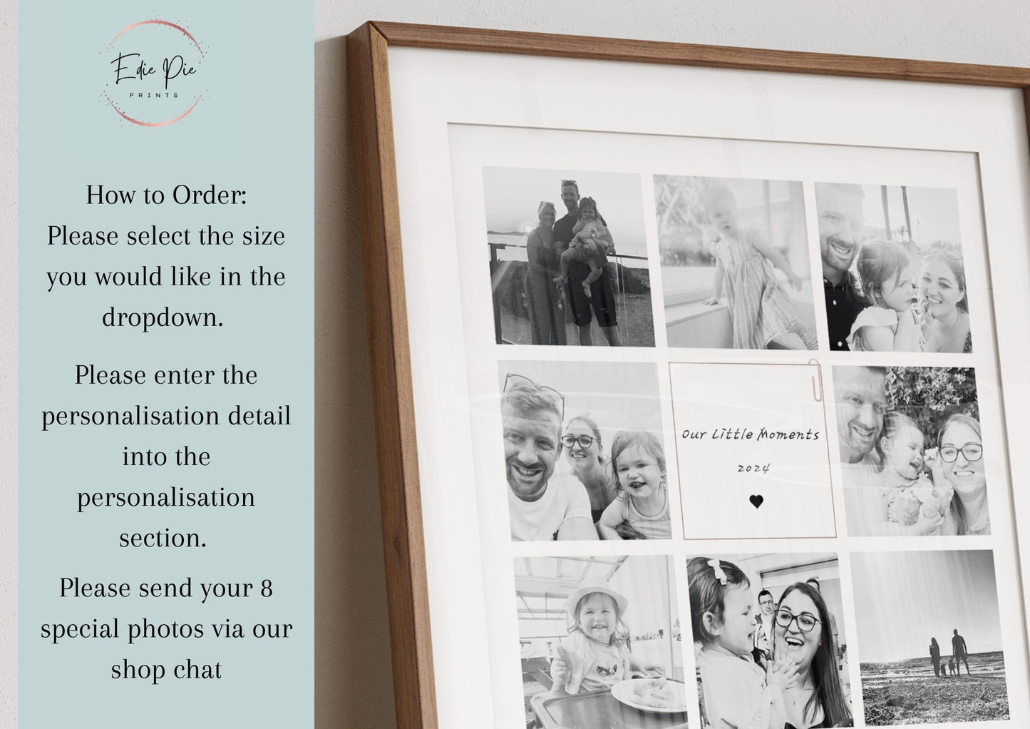 Custom Family Photo Collage Print: Personalized Keepsake Gift