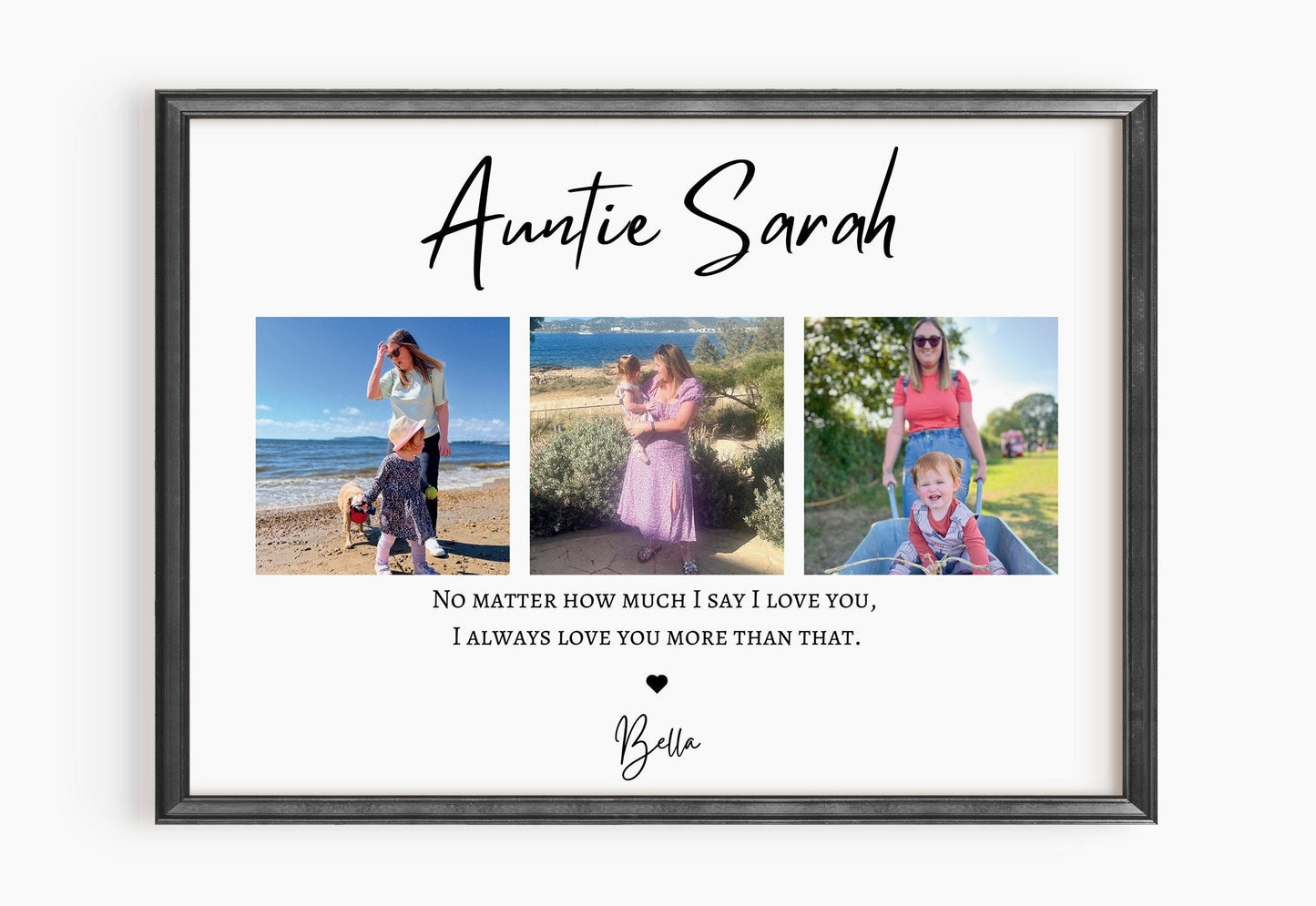 Custom Auntie Photo Gift, Personalised Aunt Print from Niece Nephew, Aunt Birthday Keepsake, Unqiue Aunty Gift, Birthday Gift for Sister