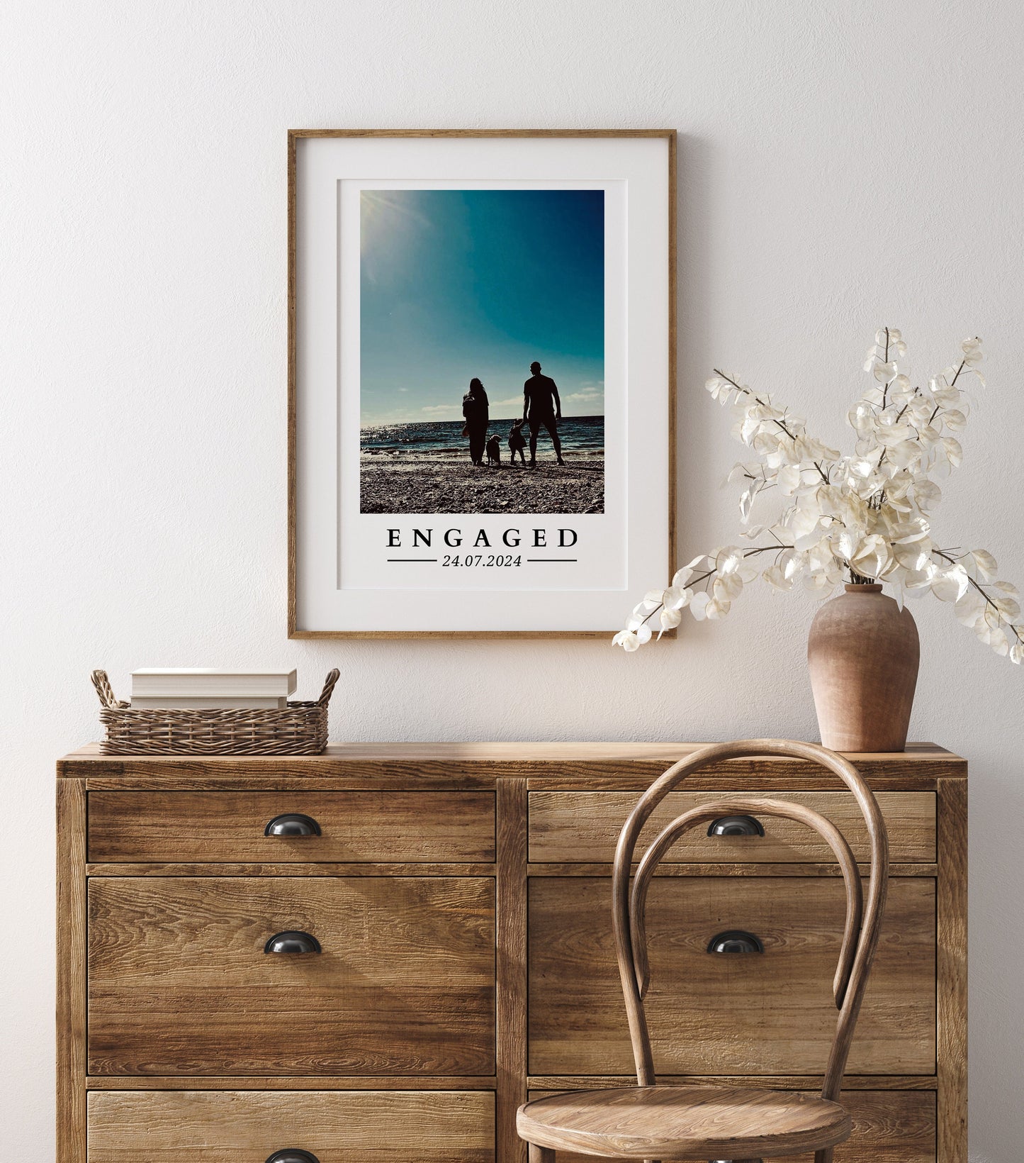 Custom Engagement Photo Print: Personalised Couple Gift