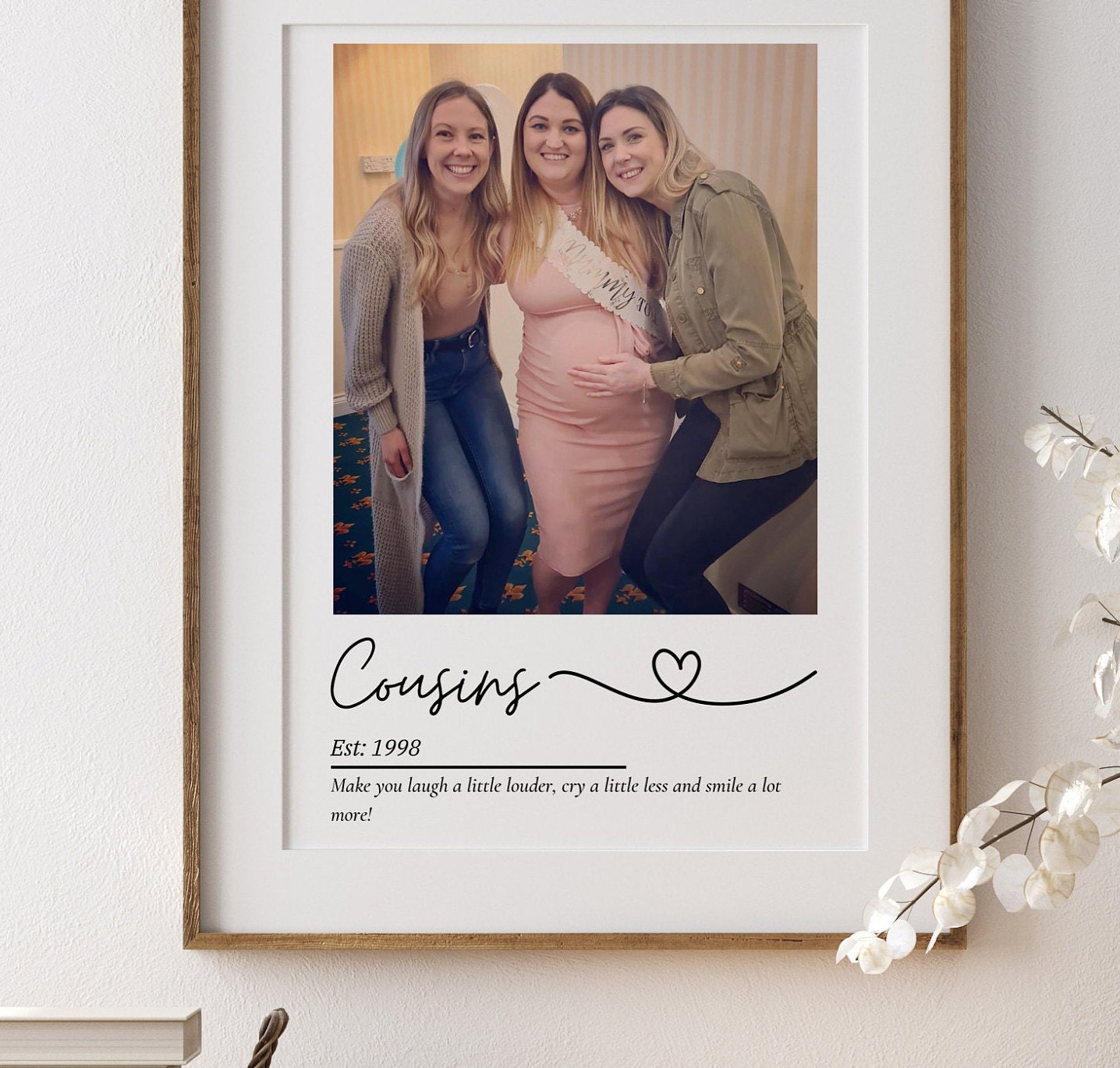 Custom Cousin Photo Print: Personalised Friendship Keepsake