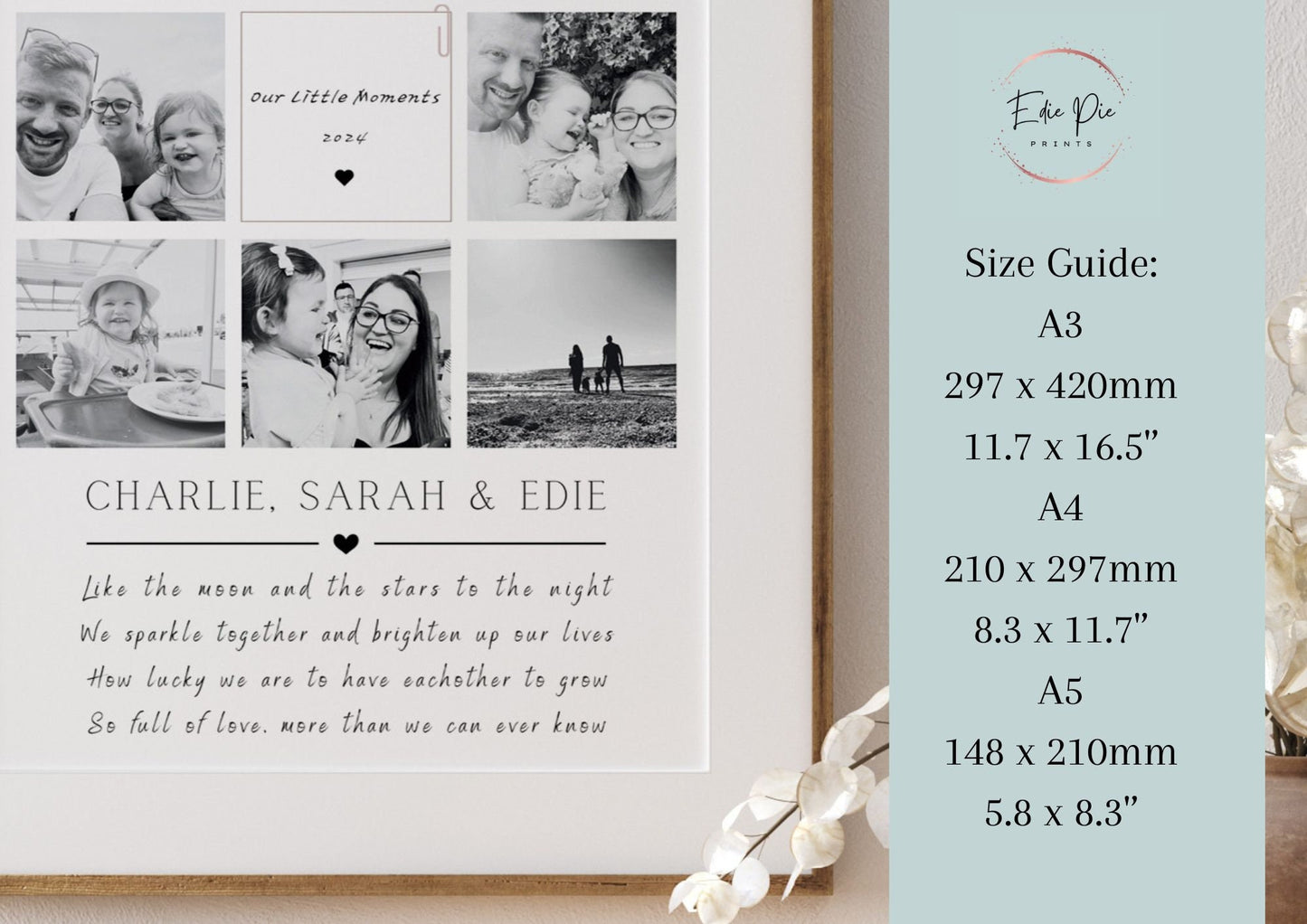 Custom Family Photo Collage Print: Personalized Keepsake Gift