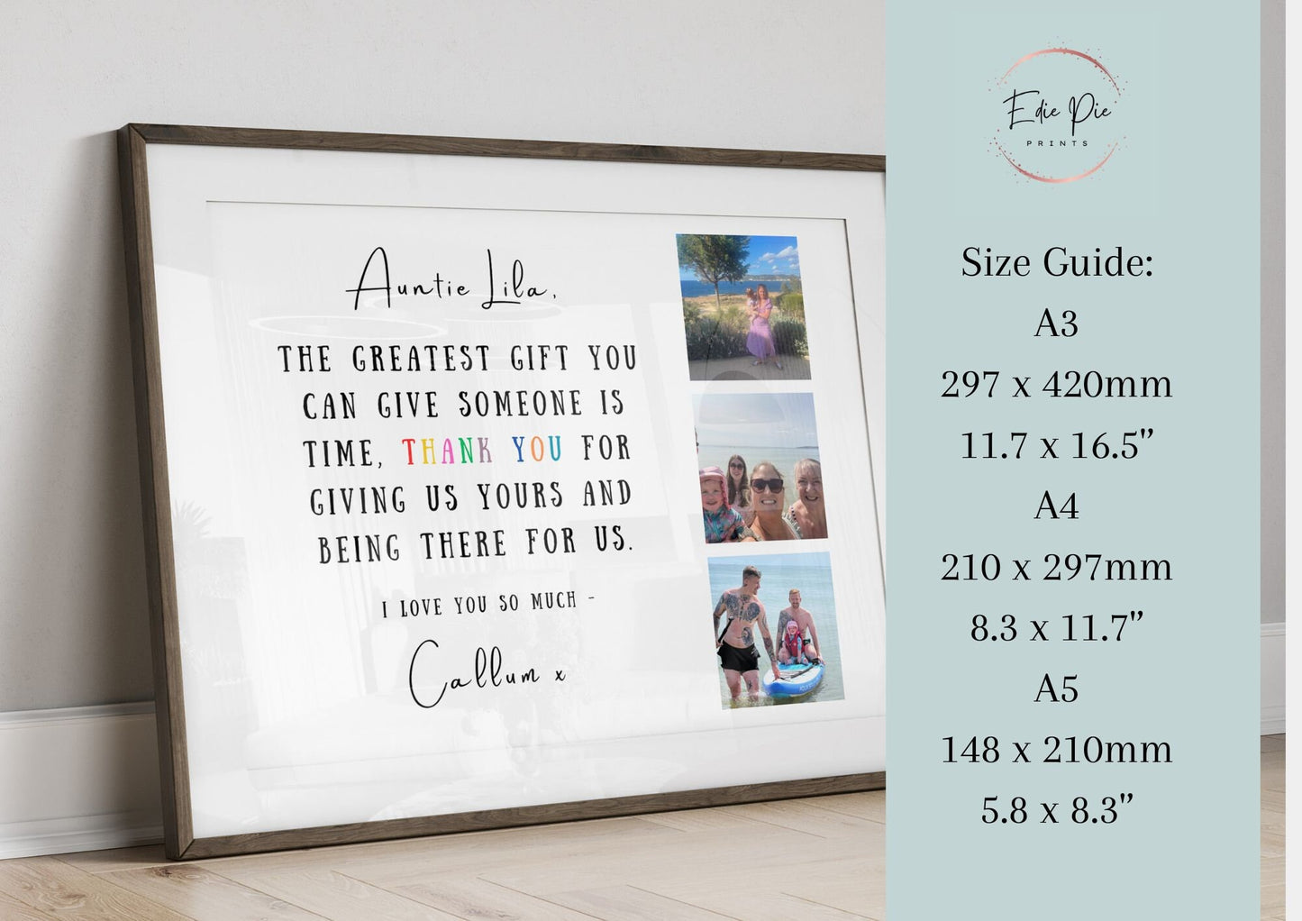 Personalized Thank You Photo Print: Teacher, Coach, Mentor Gift