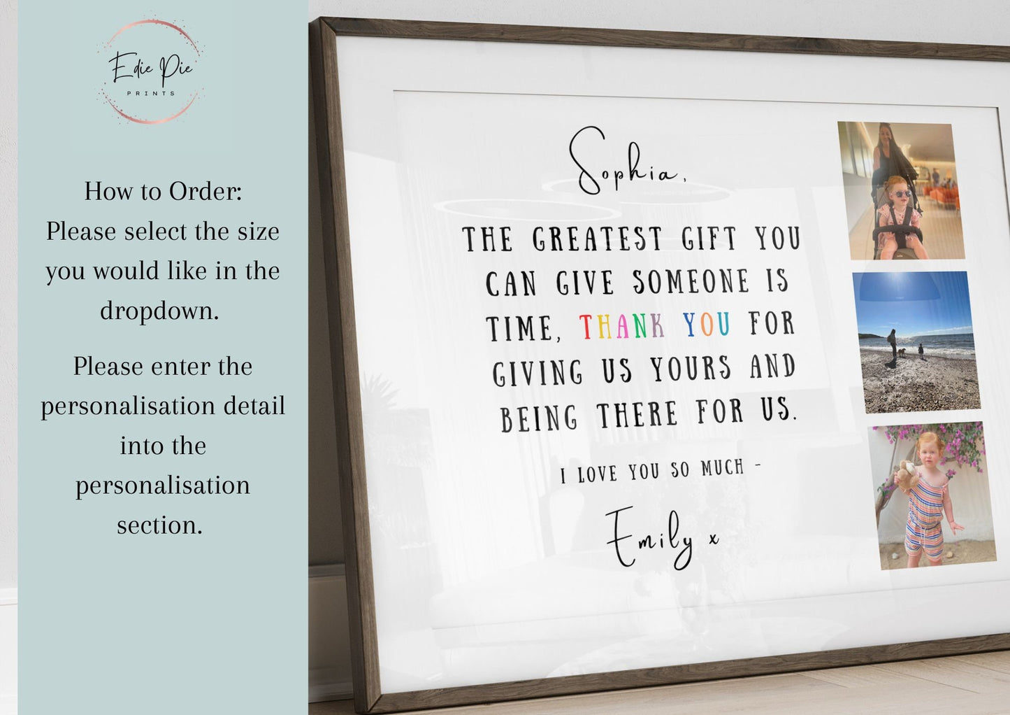 Personalized Thank You Photo Print: Teacher, Coach, Mentor Gift