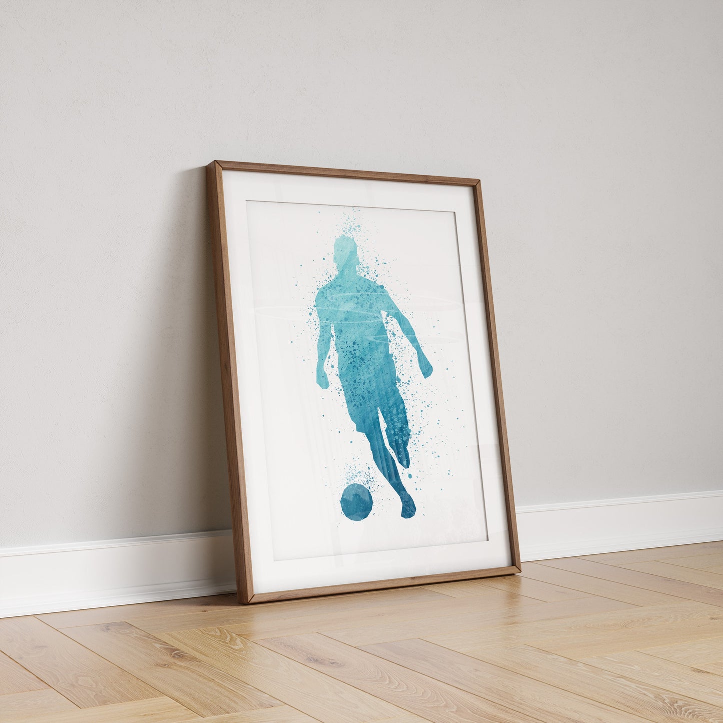 Personalised Football Player Print Set: Watercolor Splash Art (Set of 3)