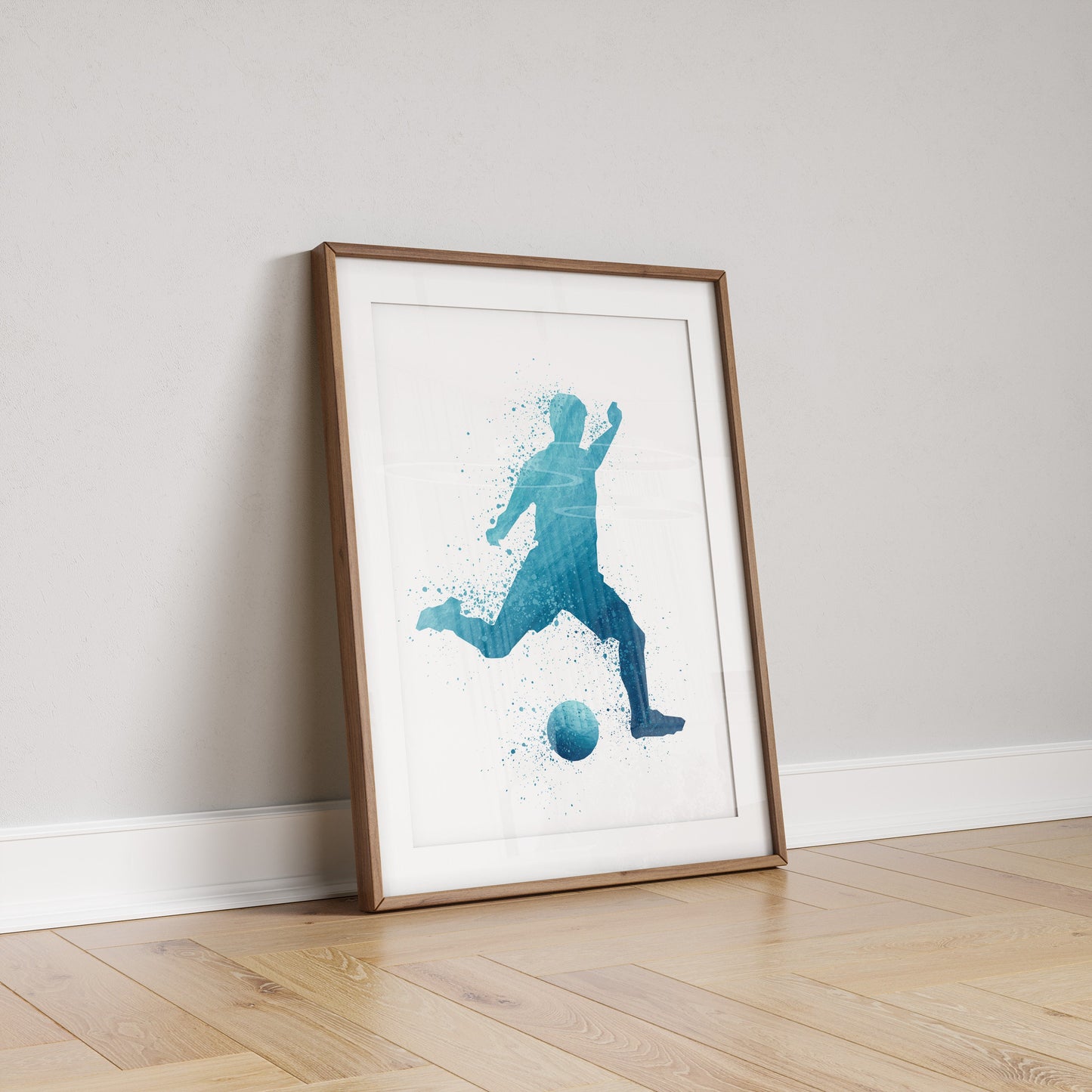 Personalised Football Player Print Set: Watercolor Splash Art (Set of 3)