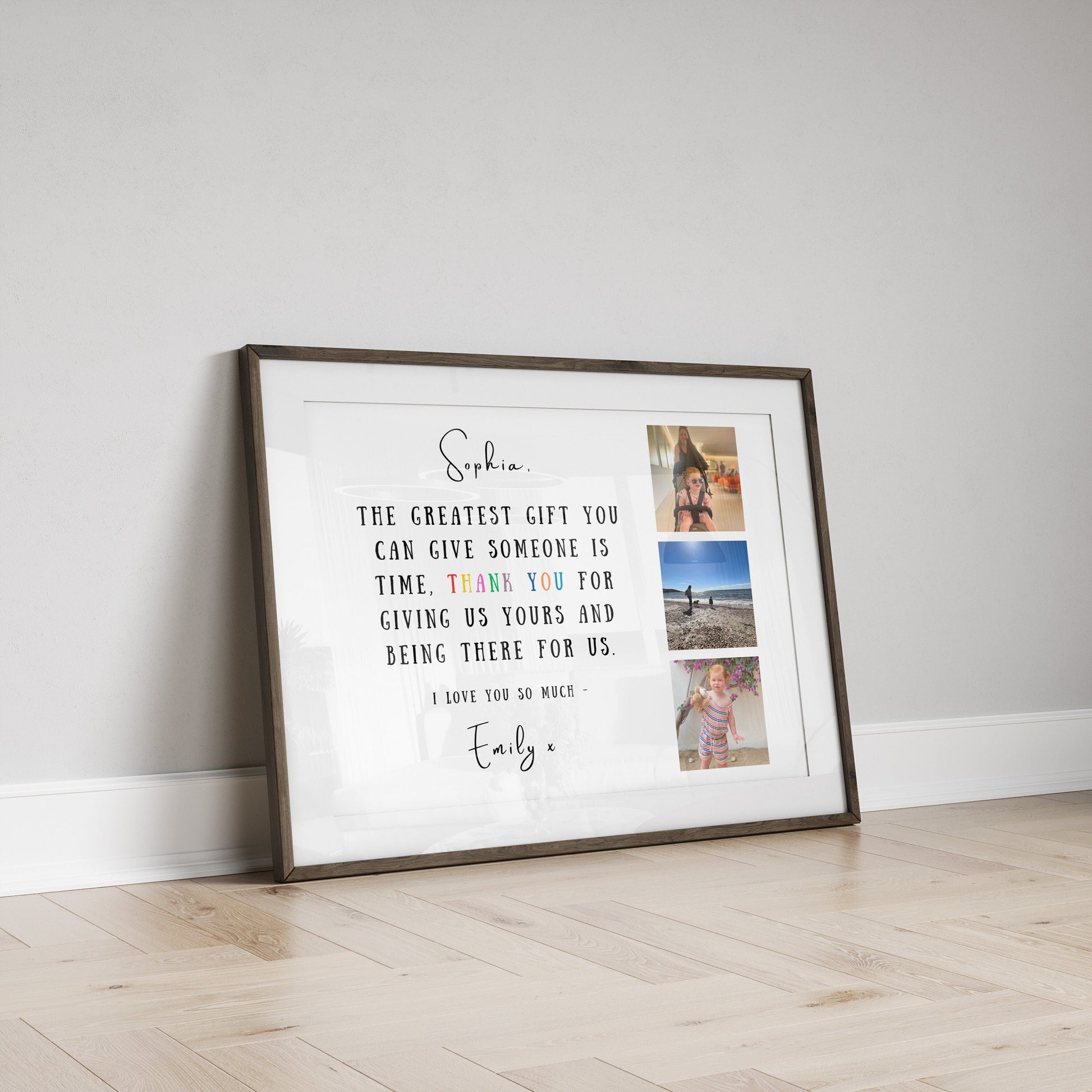 Custom Thank You Gift Print, Nursery Thank You Gift Poster, End of School Year Teacher Gift, Personalised Class Gift, School Nursery Frame, Carer, Child Minder, Support Worker