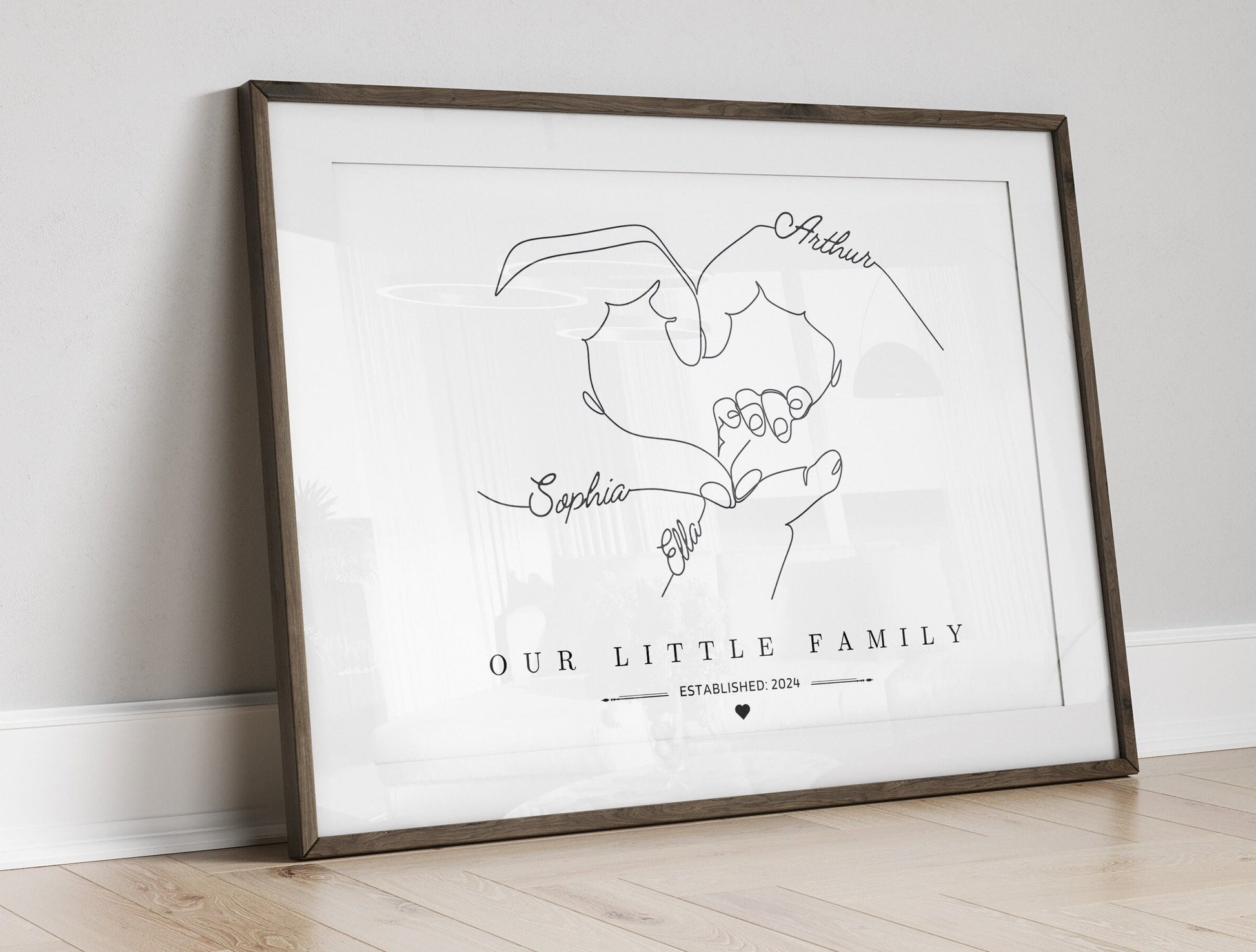 Custom Family Gift Print, Family Hands Poster, Newborn Baby Print, New Parents Wall Art, Christmas Gift Mum Dad, Friends Baby Shower Present