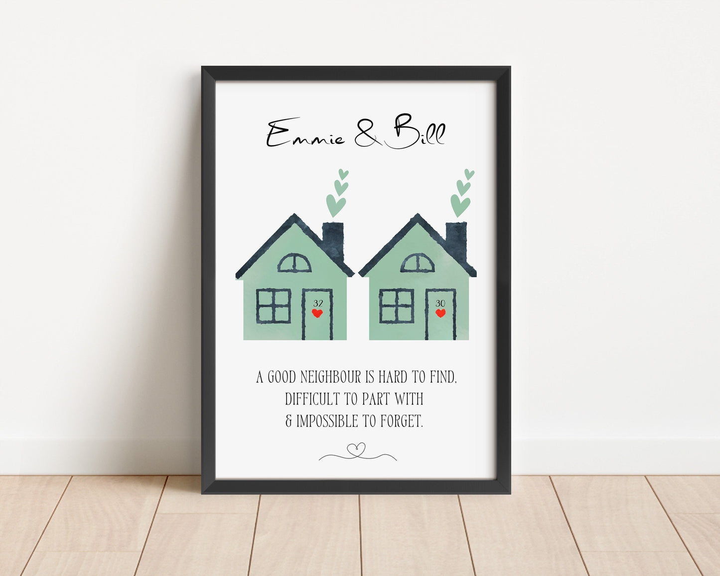 Personalised Neighbours Leaving Gift | Custom Thank You Gift | New Home Gift | Moving House Letterbox Gift | Watercolour Home Decor