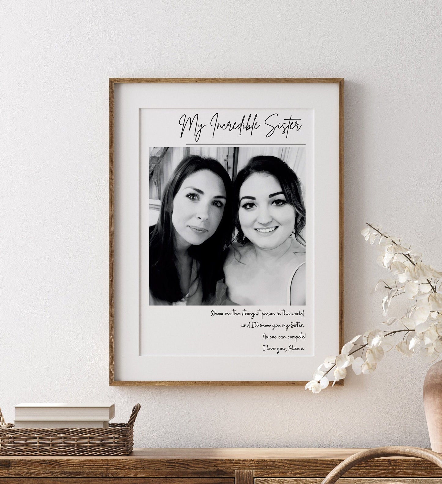 Personalized Sister Photo Print: Custom Quote Gift