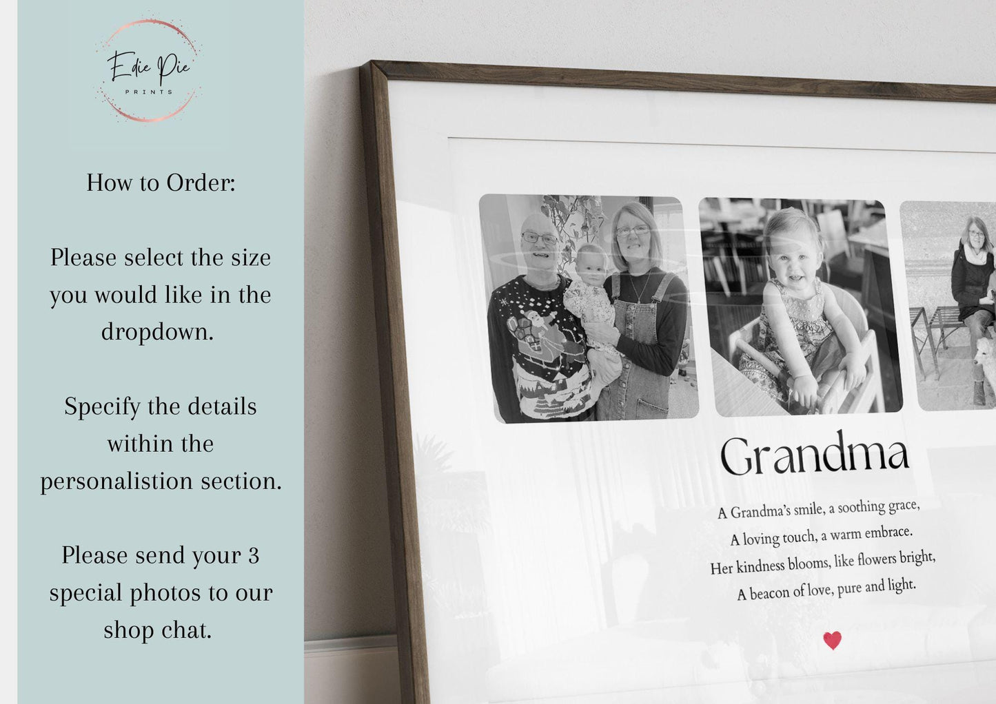 Personalised Nana Photo Collage Print, Grandma Birthday Gift