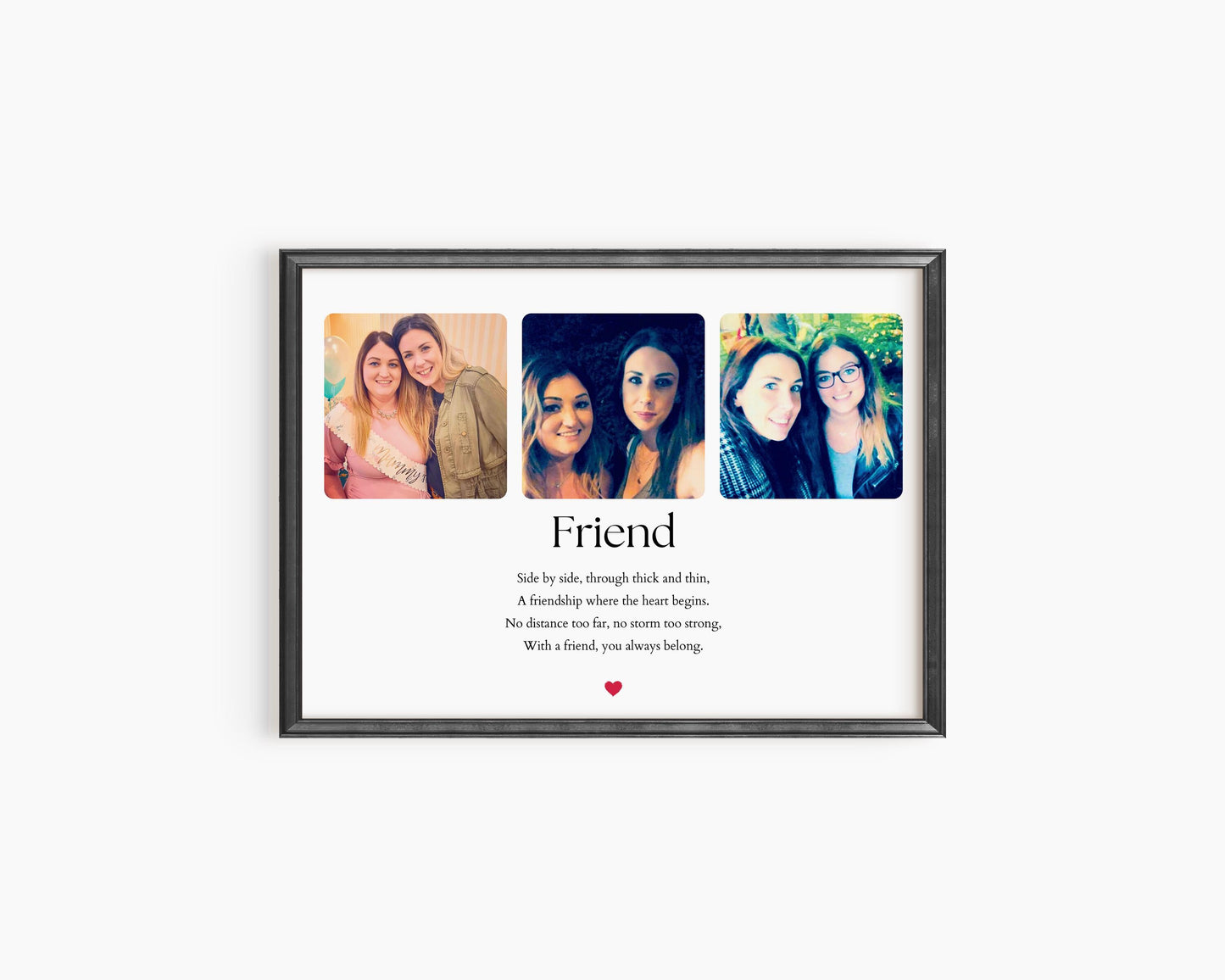 Best Friend Photo Collage, Personalised Friendship Gift, Custom Picture Frame, Long Distance Friend Gift, Sentimental Friend Gift for Her