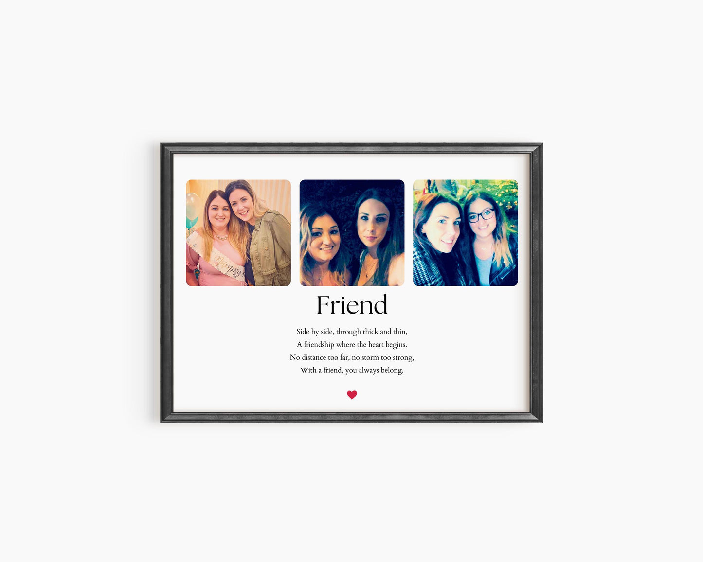 Best Friend Photo Gift, Personalised Friendship Collage, Custom Picture Frame, Long Distance Friend Gift, Sentimental Friend Gift for Her