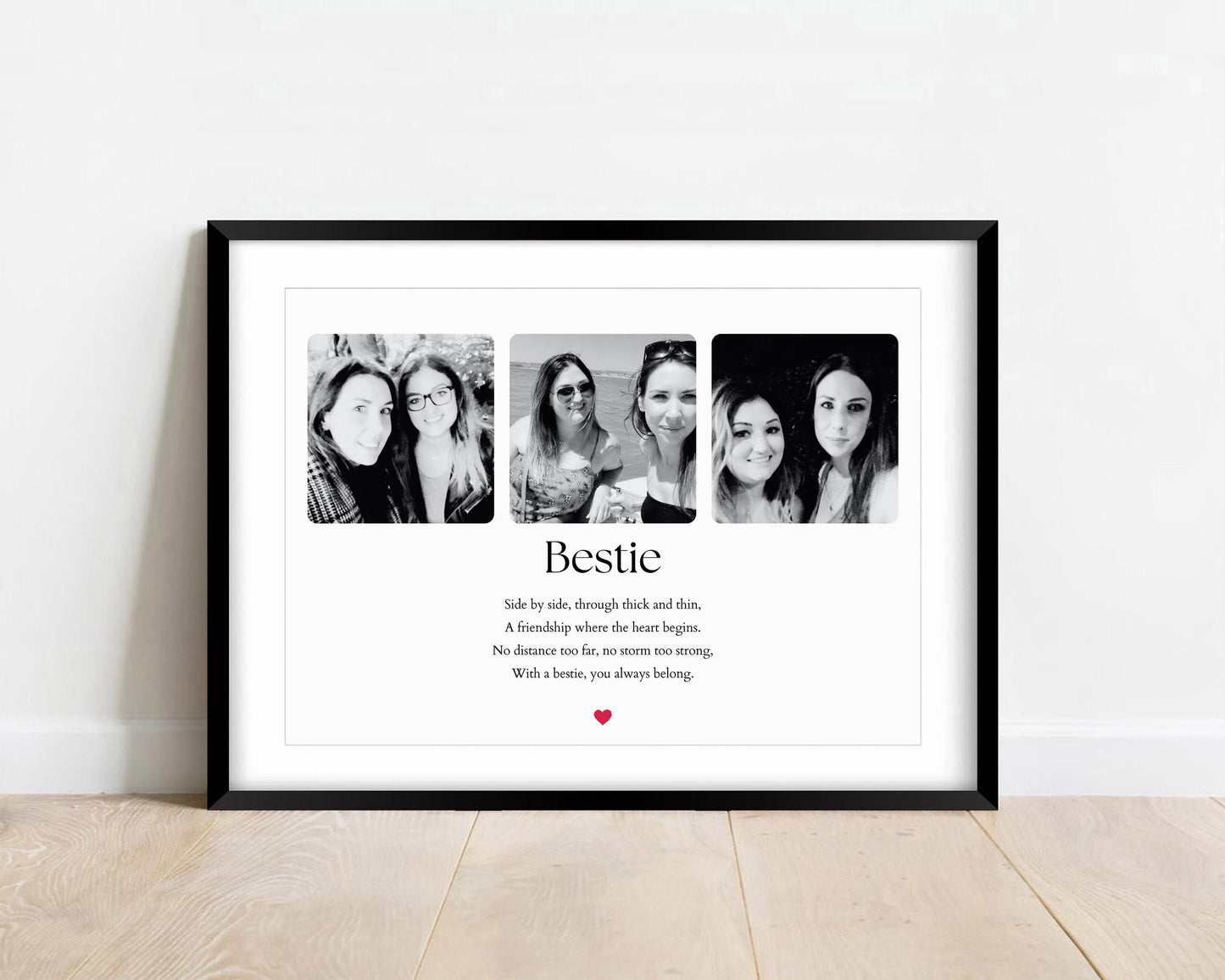 Best Friend Photo Collage, Personalised Friendship Gift, Custom Picture Frame, Long Distance Friend Gift, Sentimental Friend Gift for Her