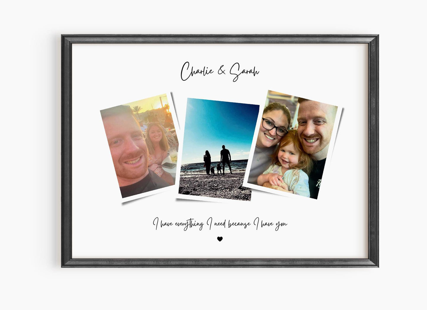 Personalised Wife Birthday Print, Boyfriend Christmas Gift, Couple Photo Frame, Anniversary Present, Polaroid Photo Strip, Fiancé Gift Idea