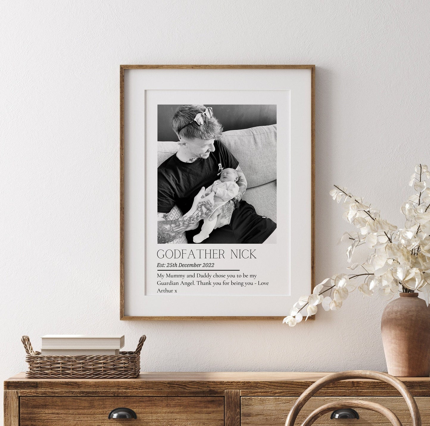 Personalized Godfather Photo Print: Custom Godparent Gift