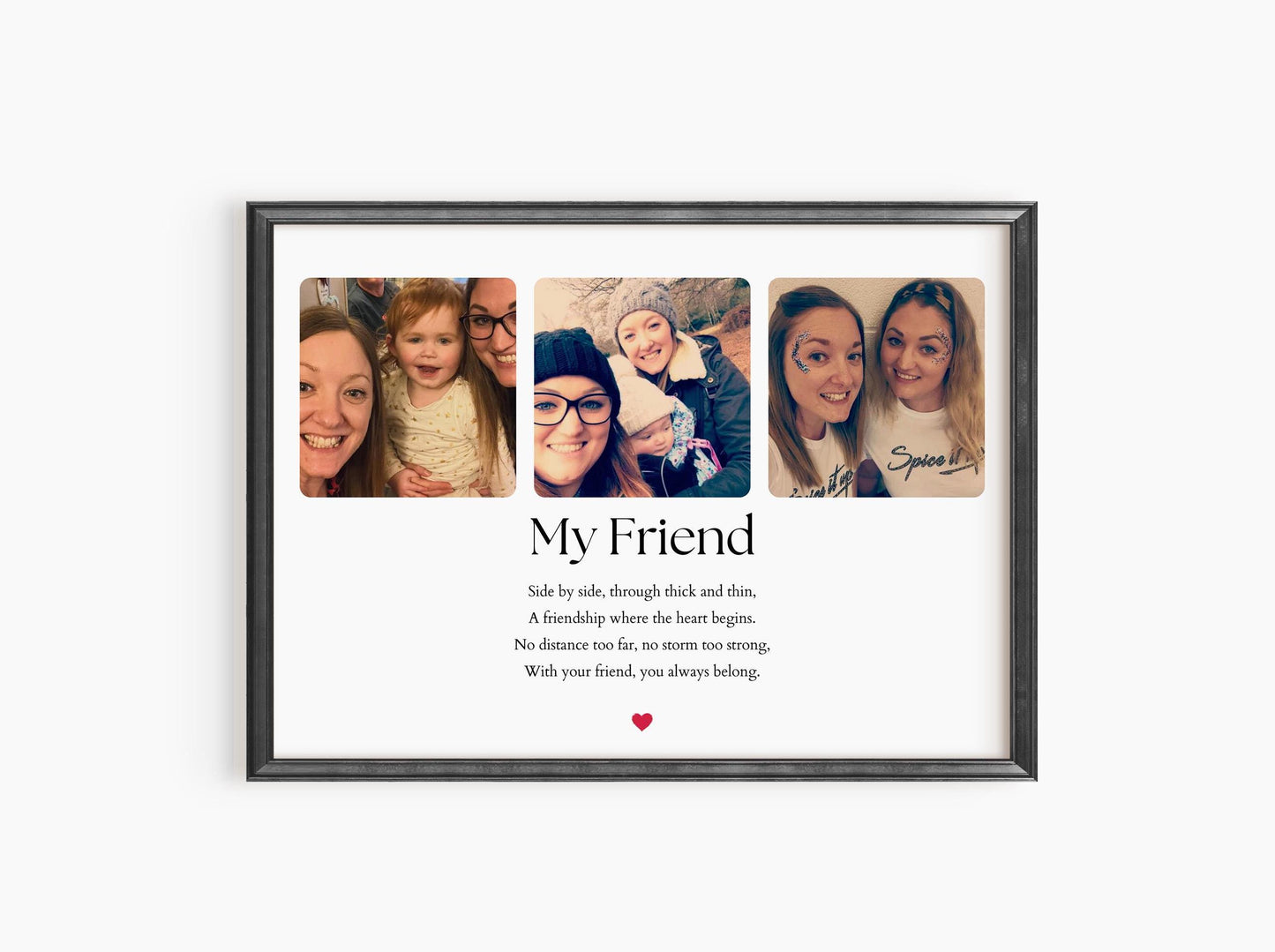 Best Friend Photo Collage, Personalised Friendship Gift, Custom Picture Frame, Long Distance Friend Gift, Sentimental Friend Gift for Her