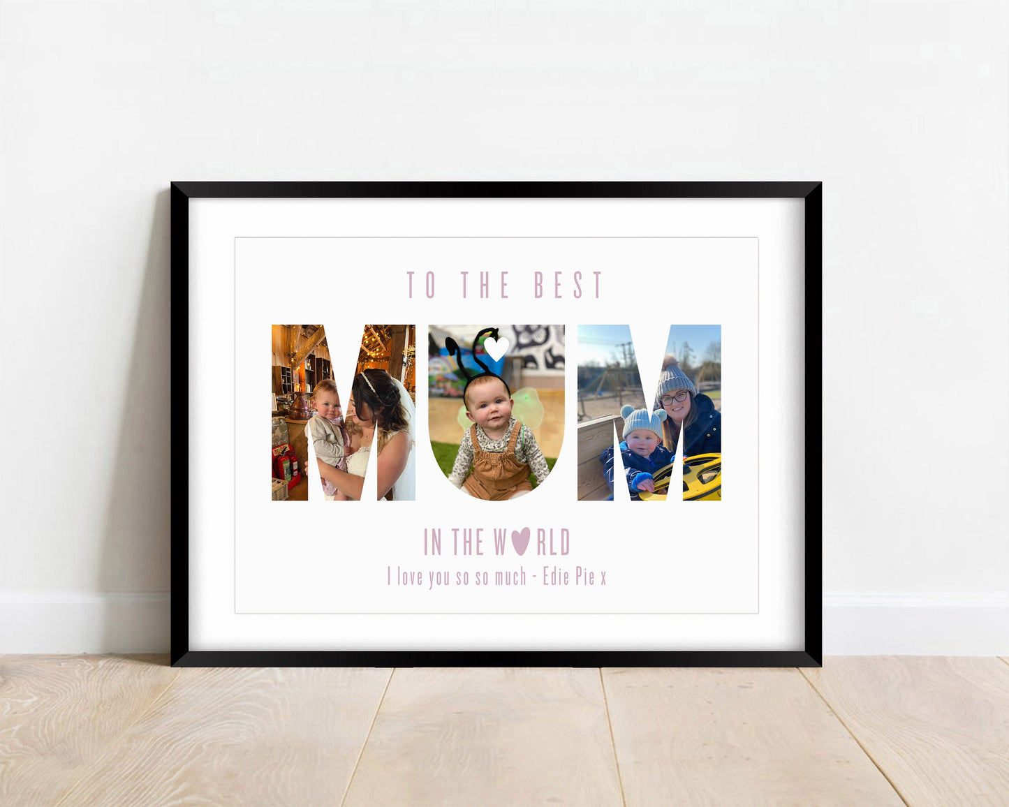 Custom Mum Photo Gift, Mother Photo Collage Wall Art for Mum, Mom Birthday Gift, Framed Mothers Day Decor, Happy Birthday Gift, Mummy Quote