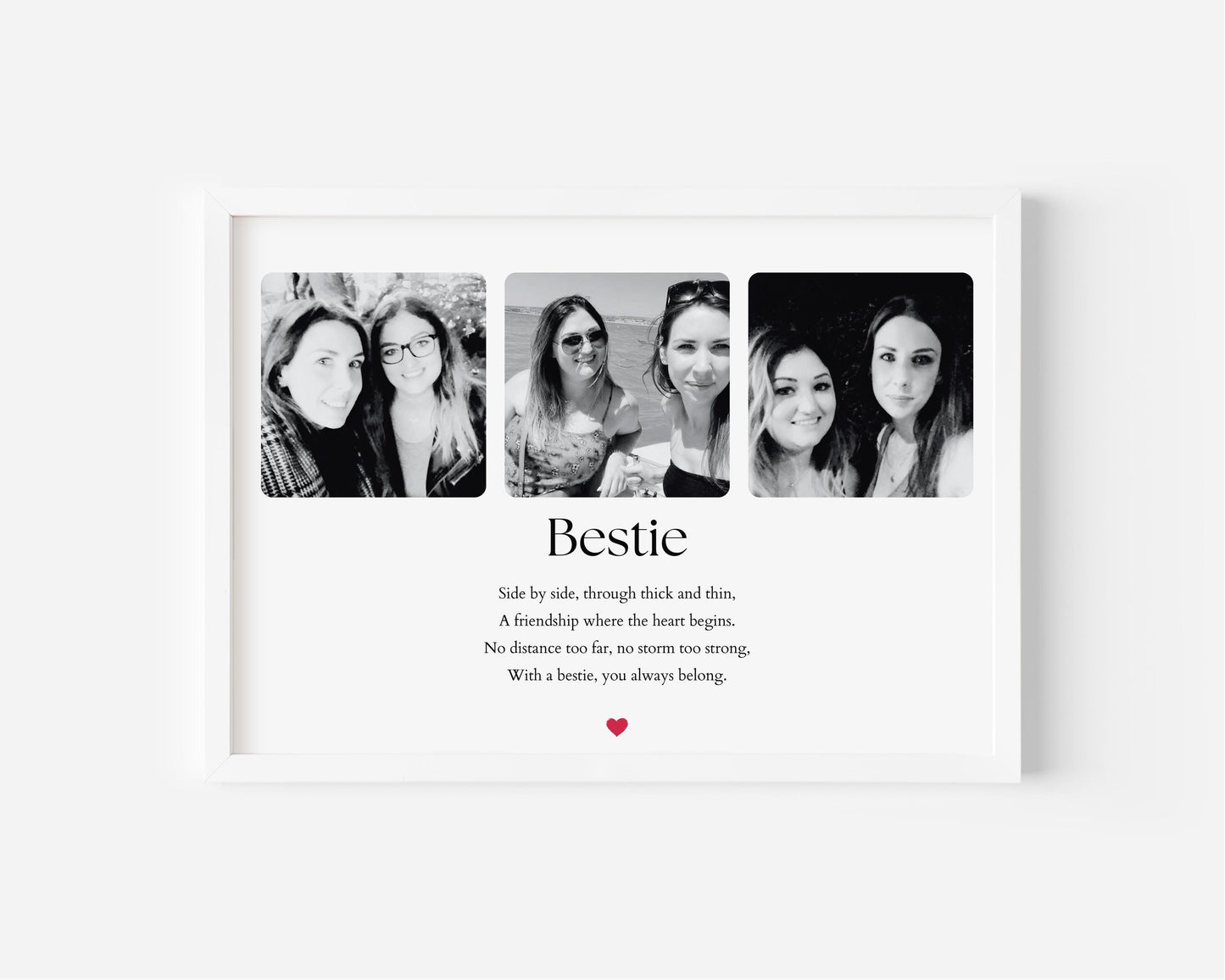 Best Friend Photo Gift, Personalised Friendship Collage, Custom Picture Frame, Long Distance Friend Gift, Sentimental Friend Gift for Her