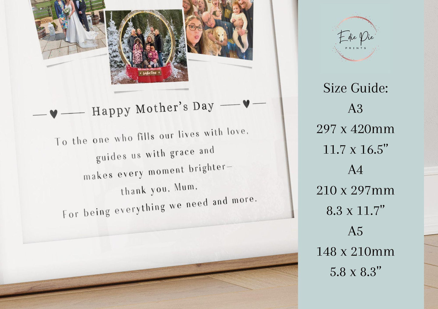 Personalised Mother Photo Collage Print, Custom Family Collage Gift