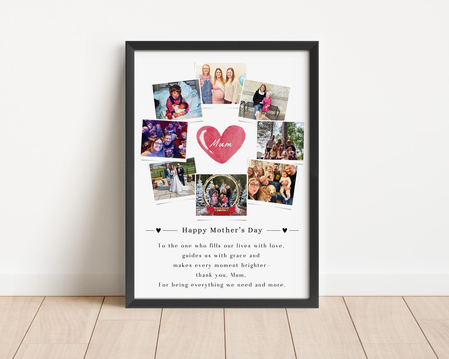 Personalised Mother Photo Collage Print, Custom Family Collage Gift