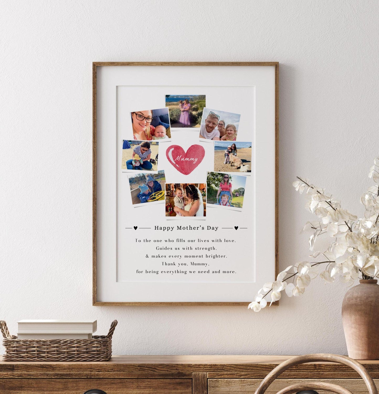 Personalised Mother Photo Collage Print, Custom Family Collage Gift