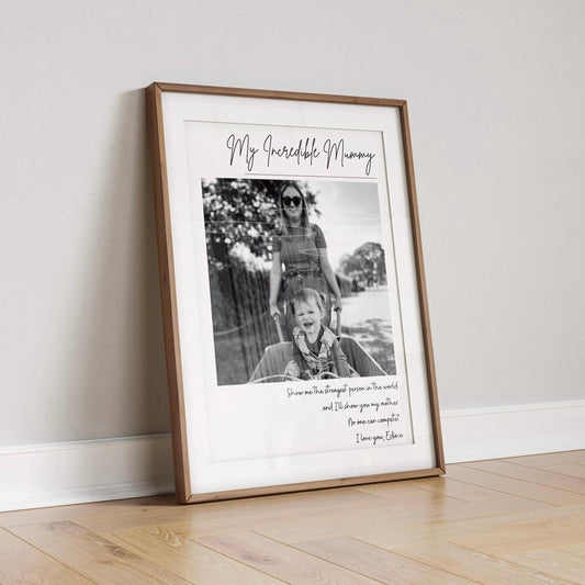 Personalised Mum Birthday Gift, Mothers Day Gift, Photo Family Print, Unique Gift for Mom, Nan Mum Mummy Baby Present, Gift for Her Newborn