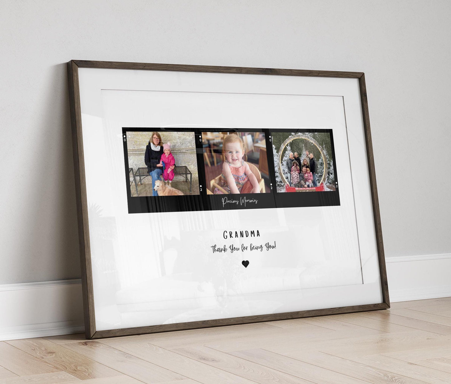 Personalised Nana Photo Print, Custom Grandmother Gift, Film Strip Design