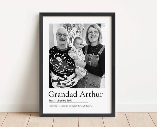 Personalised Grandad Photo Print: Custom Grandparent Keepsake