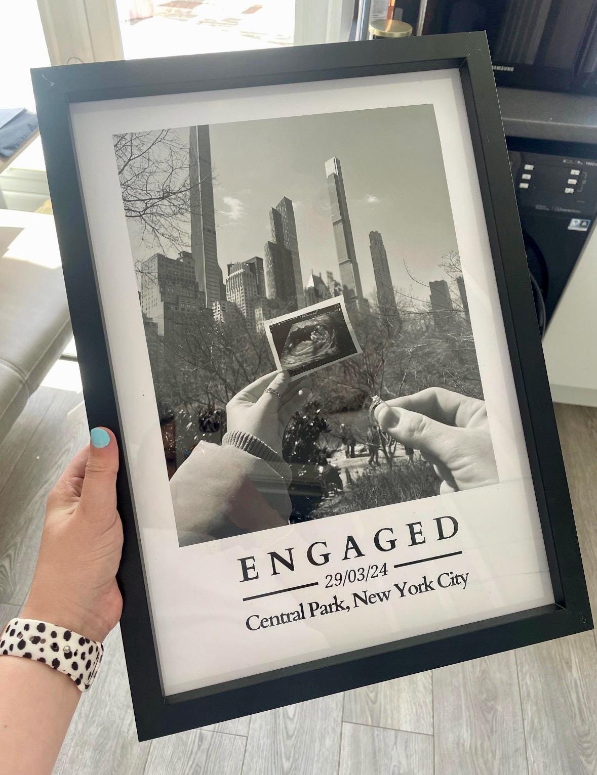 Custom Engagement Photo Print: Personalised Couple Gift
