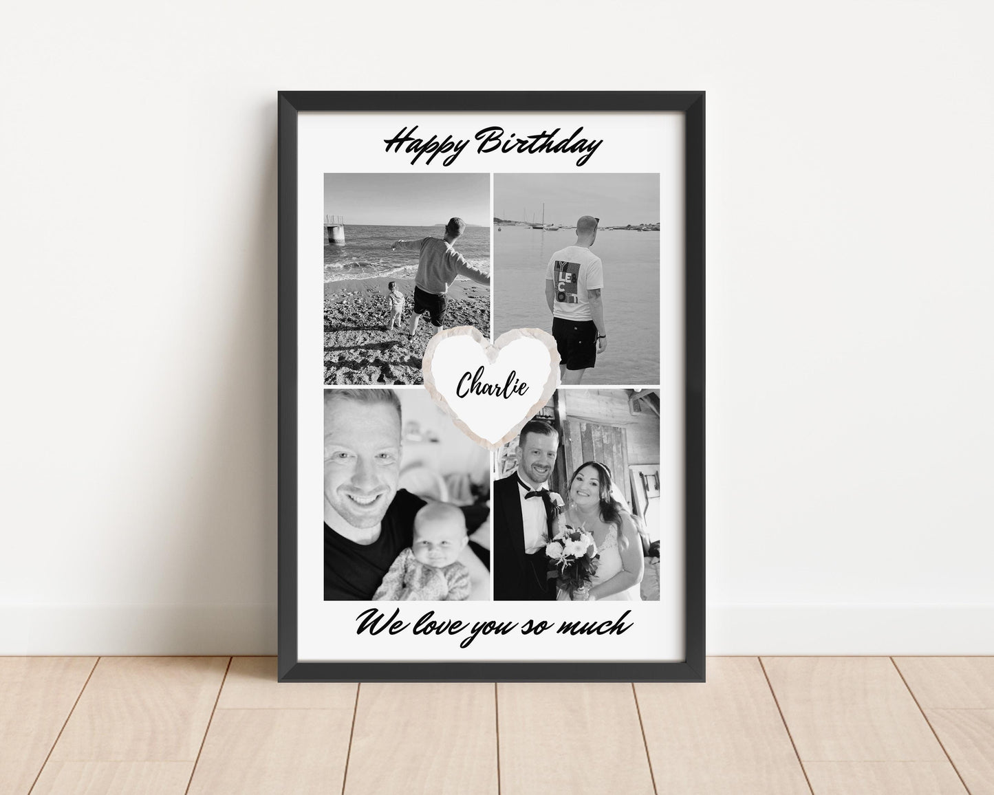 Personalised Birthday Photo Collage: Custom Picture Frame Gift