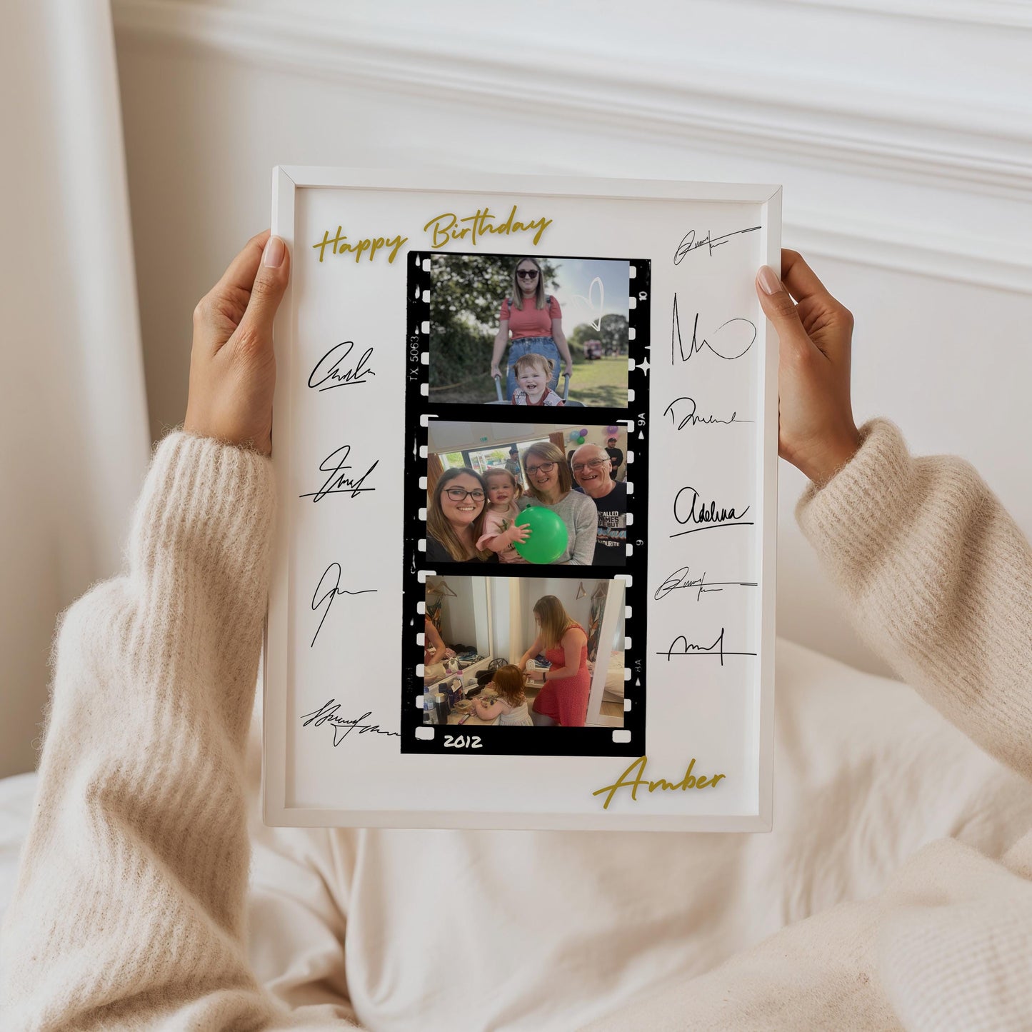 Personalised Birthday Photo Print: Signable Group Gift