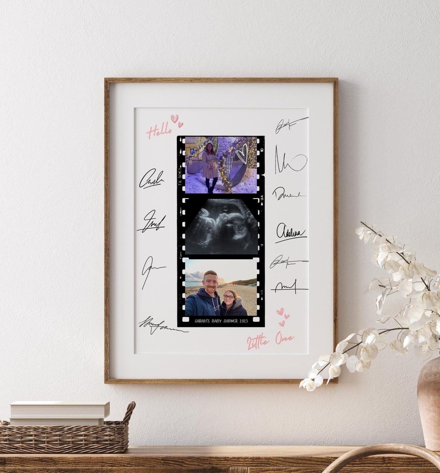 Personalised Baby Shower Photo Frame: Custom Signature Guestbook