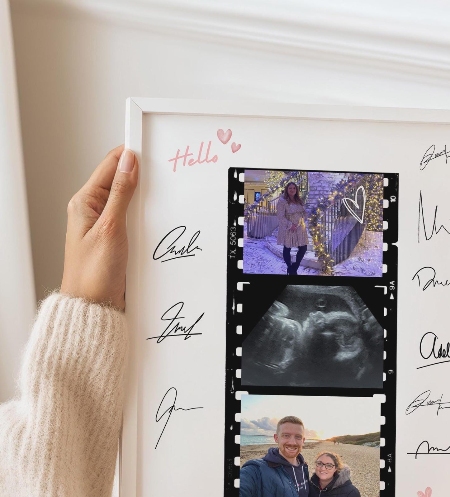 Personalised Baby Shower Photo Frame: Custom Signature Guestbook