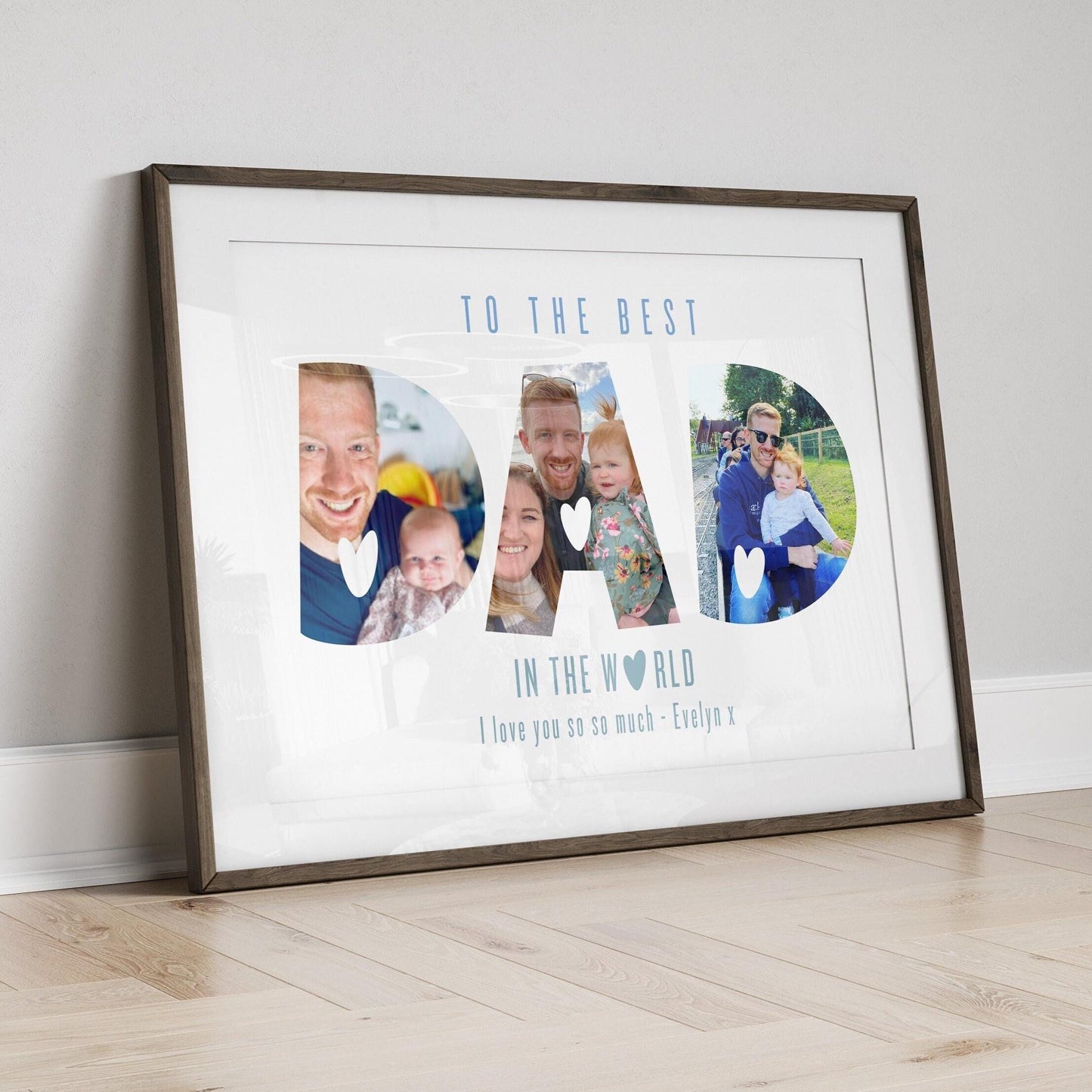 Custom Dad Photo Letters Print, Personalised Daddy Birthday Gift from Son Daughter, Present for New Dad, Fathers Day Gift for New Papa