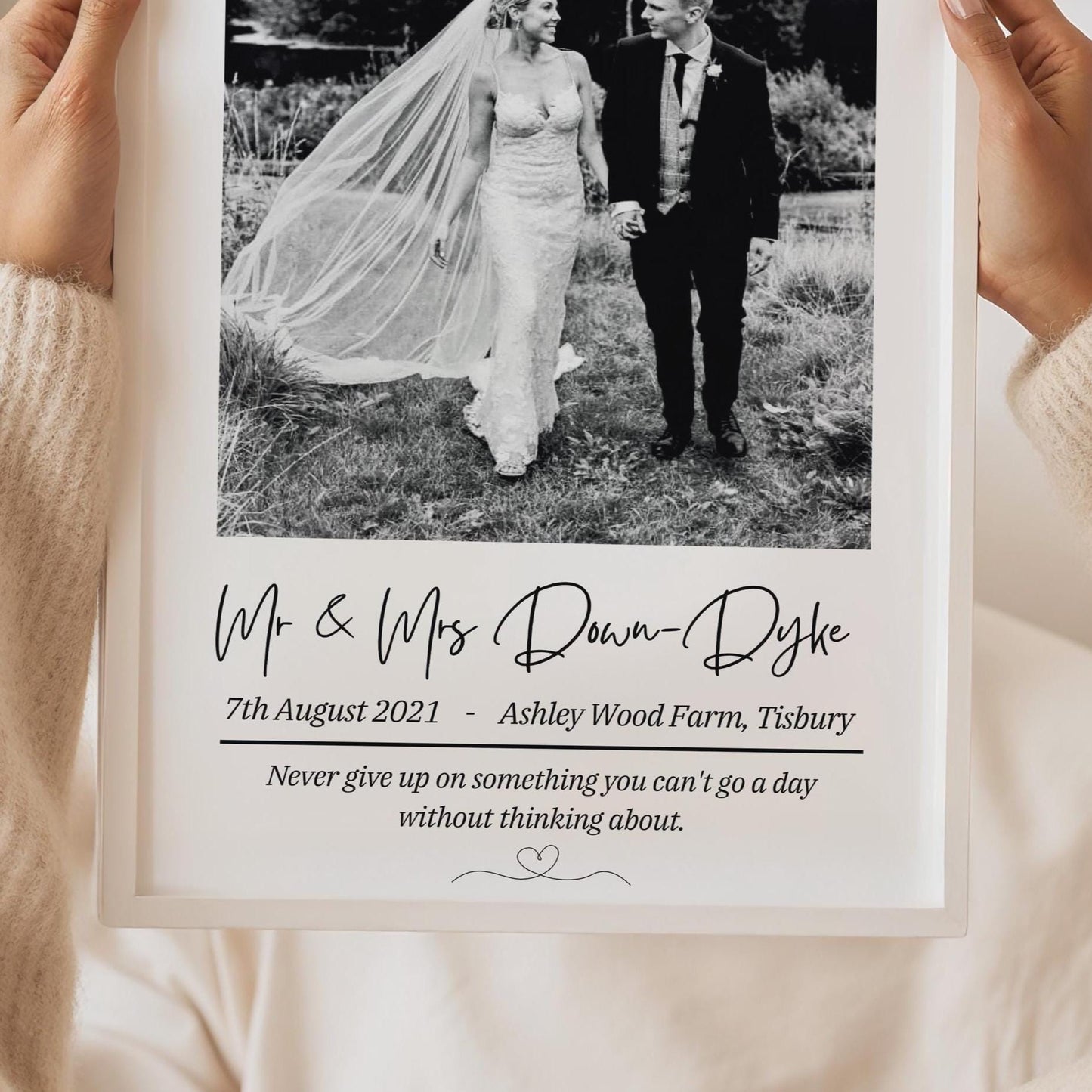 Personalised Wedding Photo Print: Newlywed Keepsake Gift