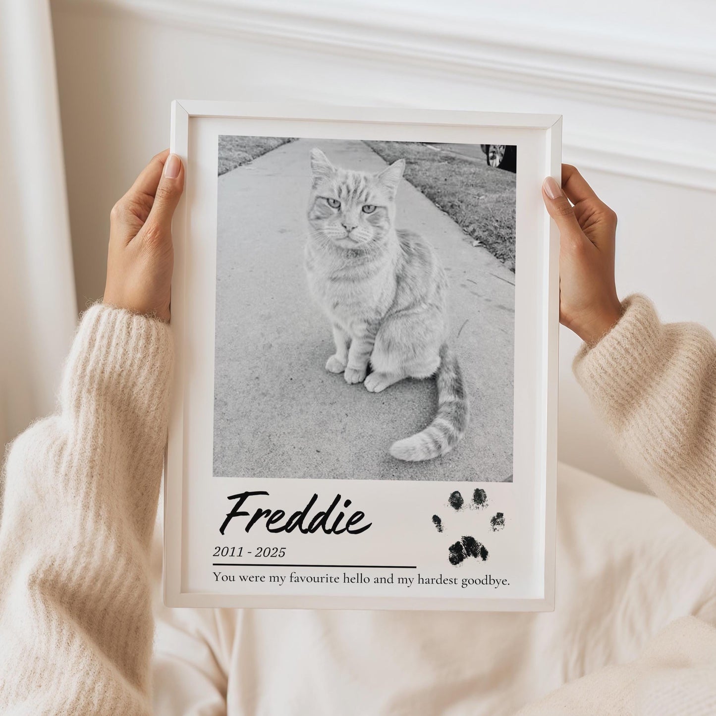 Pet Memorial Print Custom, Dog Loss Gift, Cat Remembrance, Animal Loss Sympathy Present, Optional Paw Print, Memory Gift Print for Lost Pet