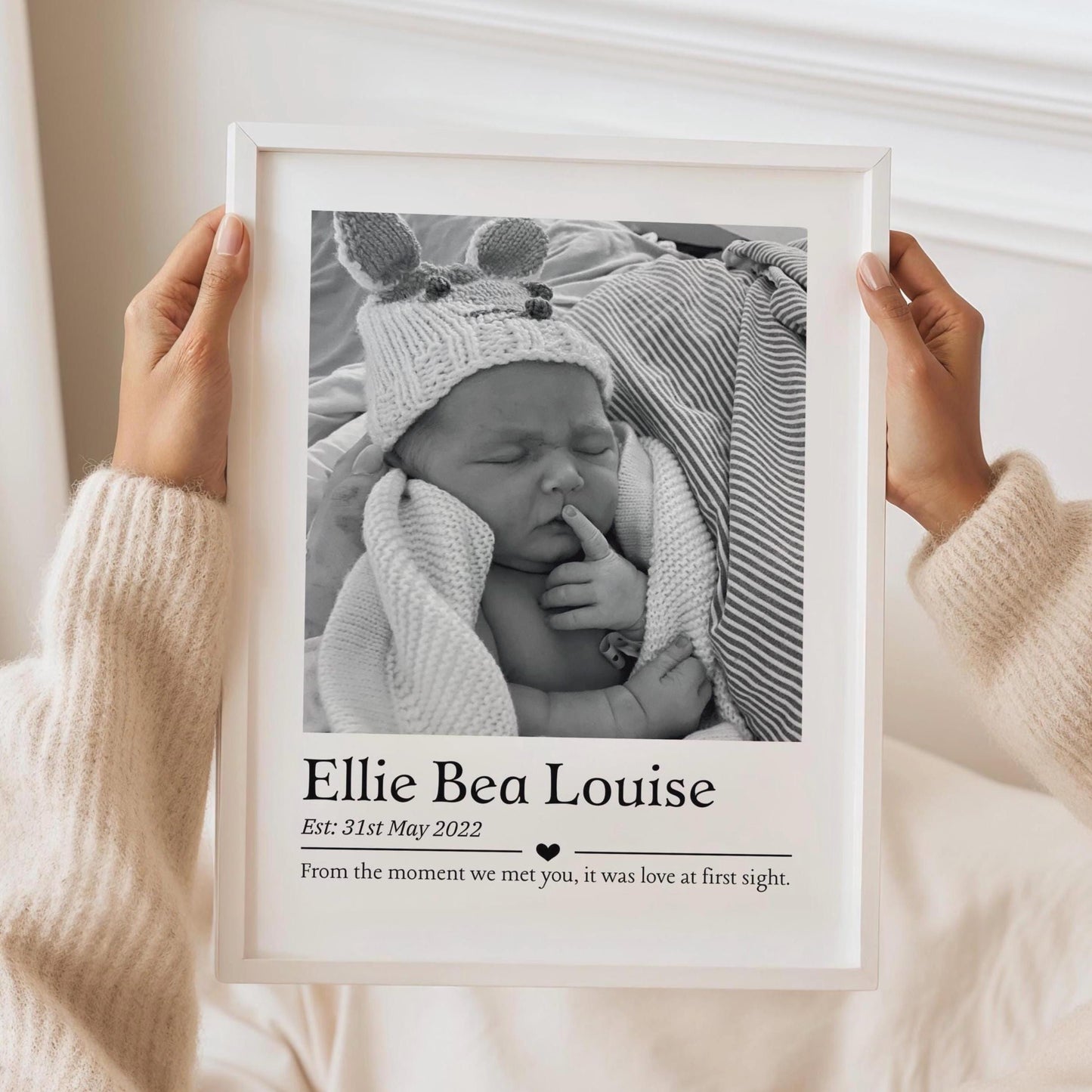 Personalised Baby Photo Print: Newborn Keepsake Nursery Decor